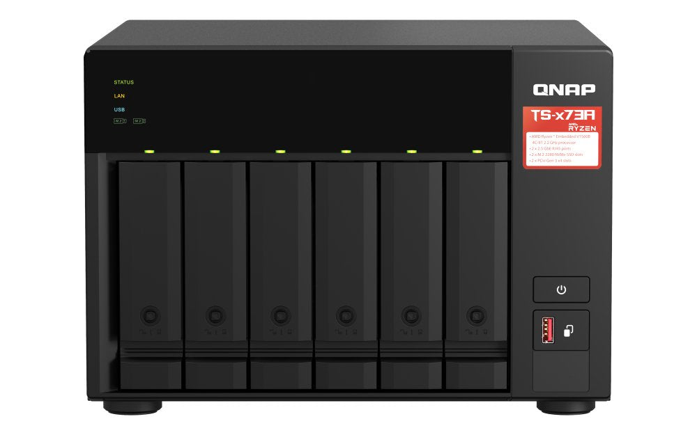 EAN 4711103084625 - QNAP TS-673A-SW5T servidor de almacenamiento NAS Torre Ryzen Embedded V1500B 8 GB DDR4 0 TB QNAP QTS Negr imagen 3