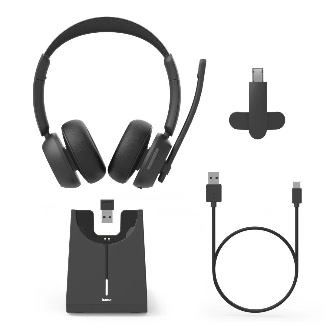 Auriculares Hama Bt-800 Con Microfono Omnidireccional - Bluetooth - Diadema Ajustable - Rango 10m - Carga Por Usb-C -