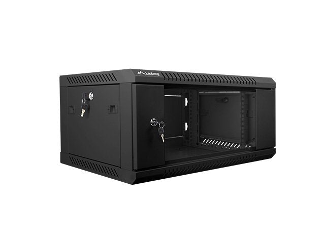 Lanberg Armario Mural Wf01-6404-10b Negro 19\1 4u Ip20 600x450x279mm Hasta 60kg De Carga Accesorios Montaje