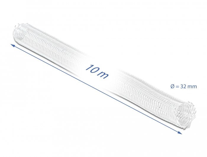 Delock Geflechtschlauch Con Klettverschluss 10 M X 32 Mm Blanco