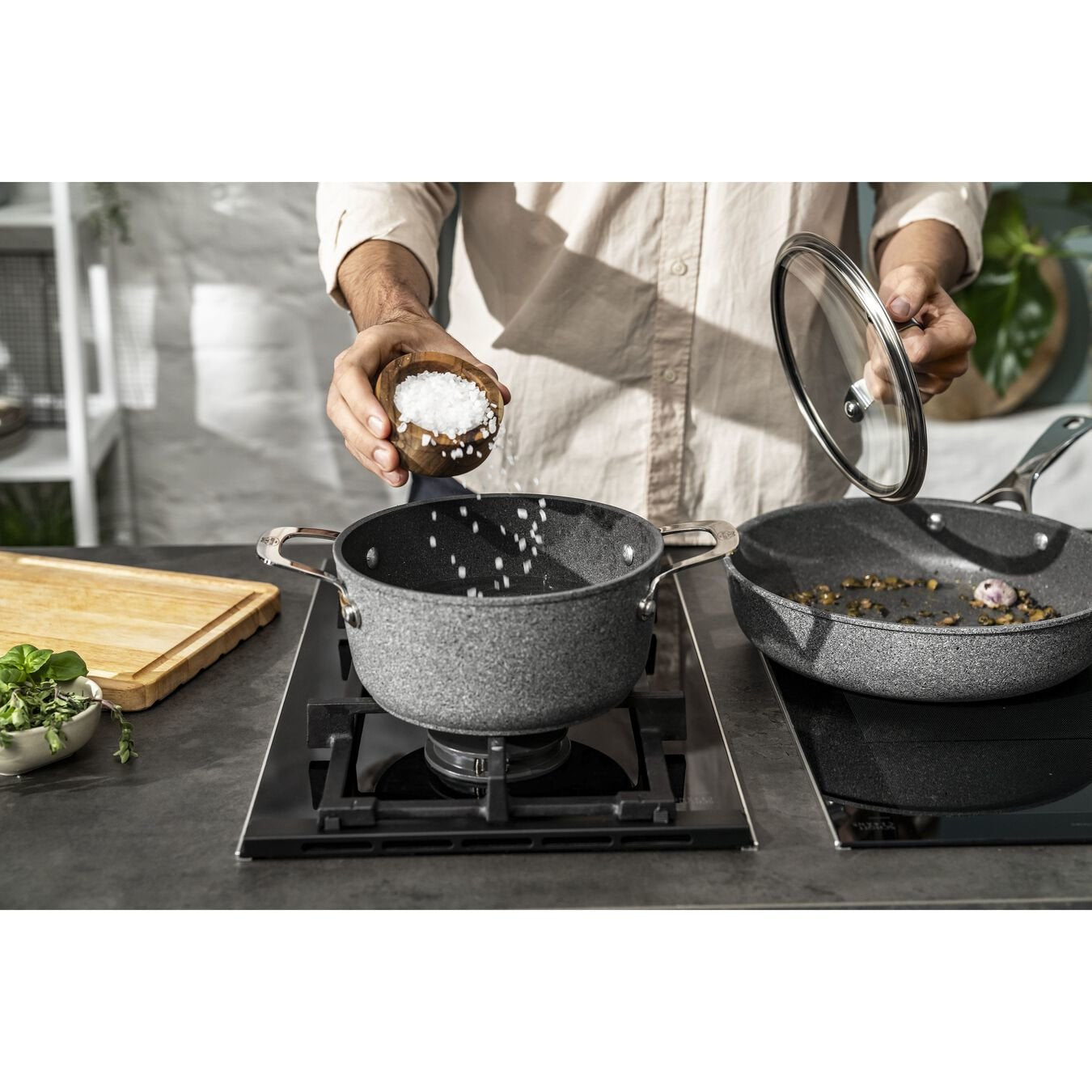 Olla Ballarini Salina Granitium Con Tapa De Granito 24 Cm 75002-829-0