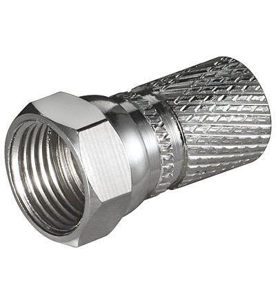 Twist-On F-Plug Connector 7.3 Mm - Copper-Nickel, Big Nut