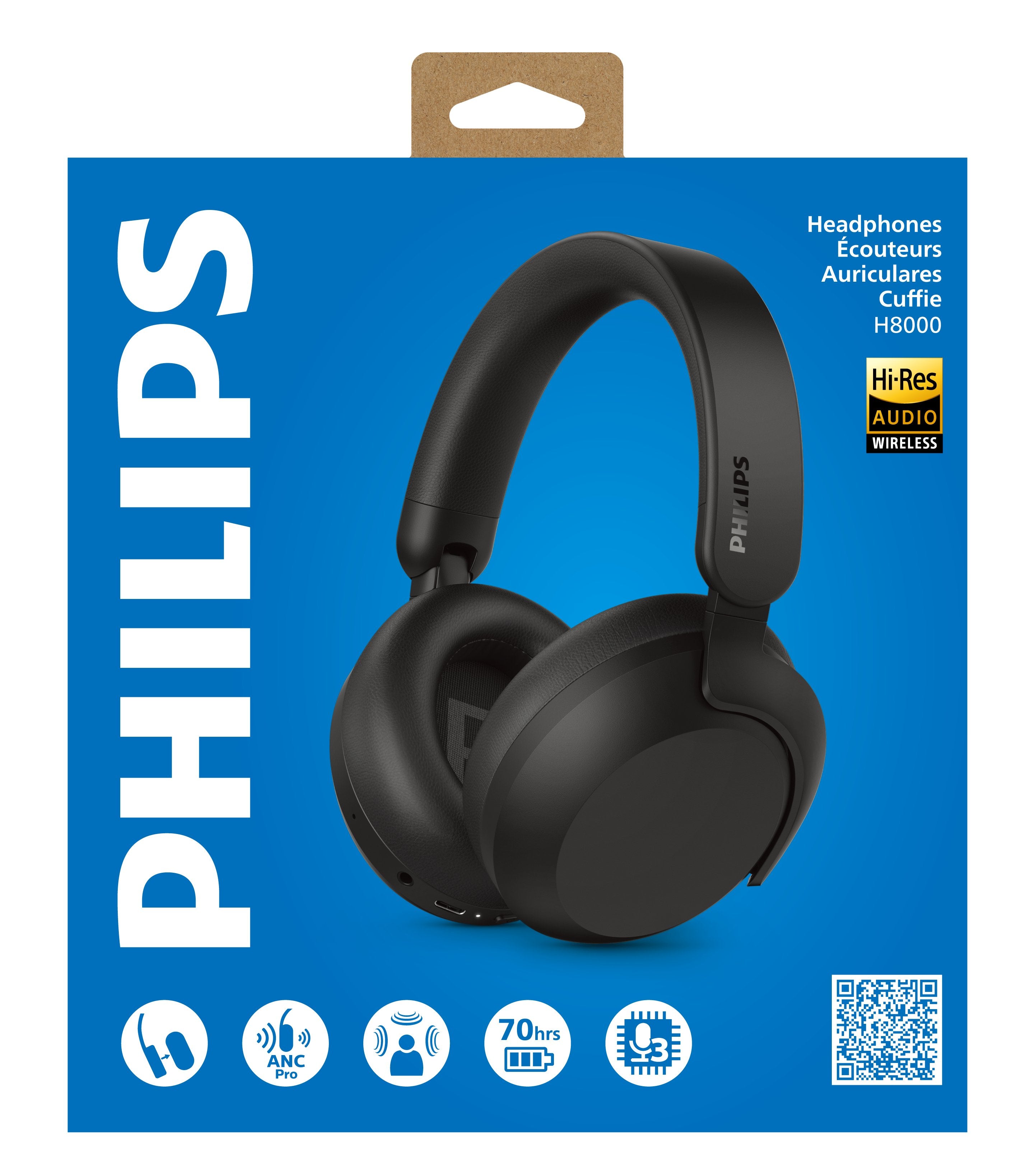 EAN 4895229160897 - Philips TAH8000E Auriculares Inalámbrico y alámbrico Diadema Llamadas/Música USB Tipo C Bluetooth Negro imagen 7