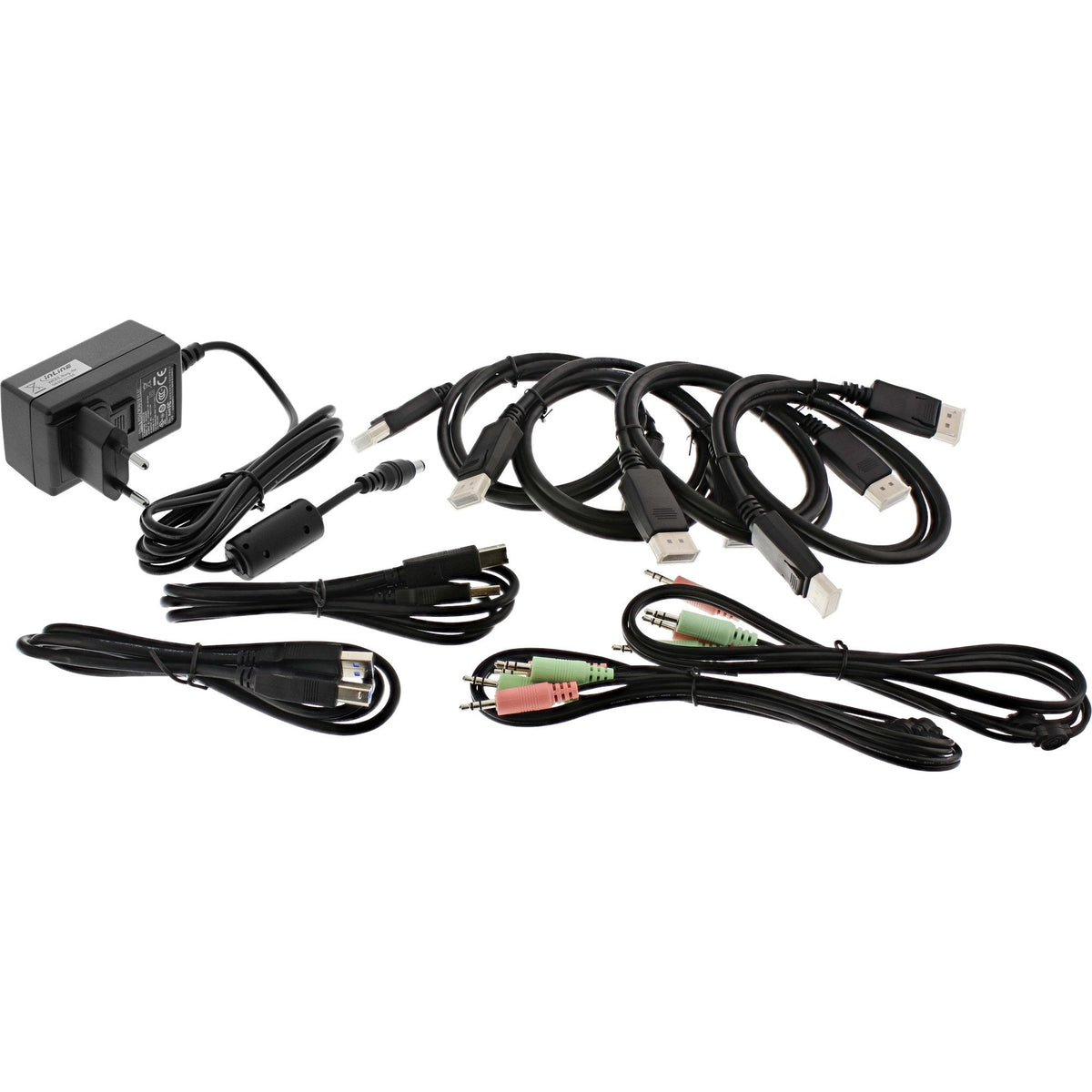 Switch Kvm Inline, 2 Puertos, Monitor Dual Displayport 1.2, 4k, Usb 3.0, Audio