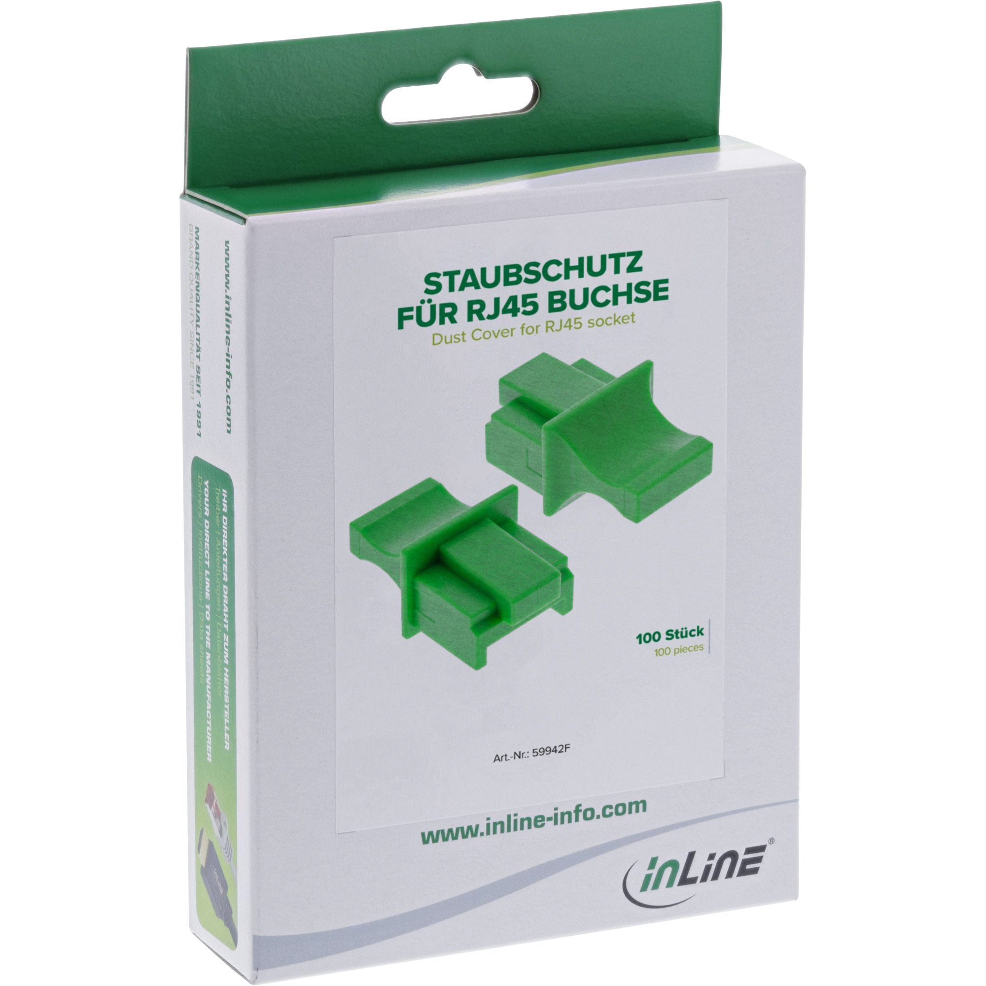 Inline Dust Cover Para Enchufe Rj45 Verde 100 Uds.