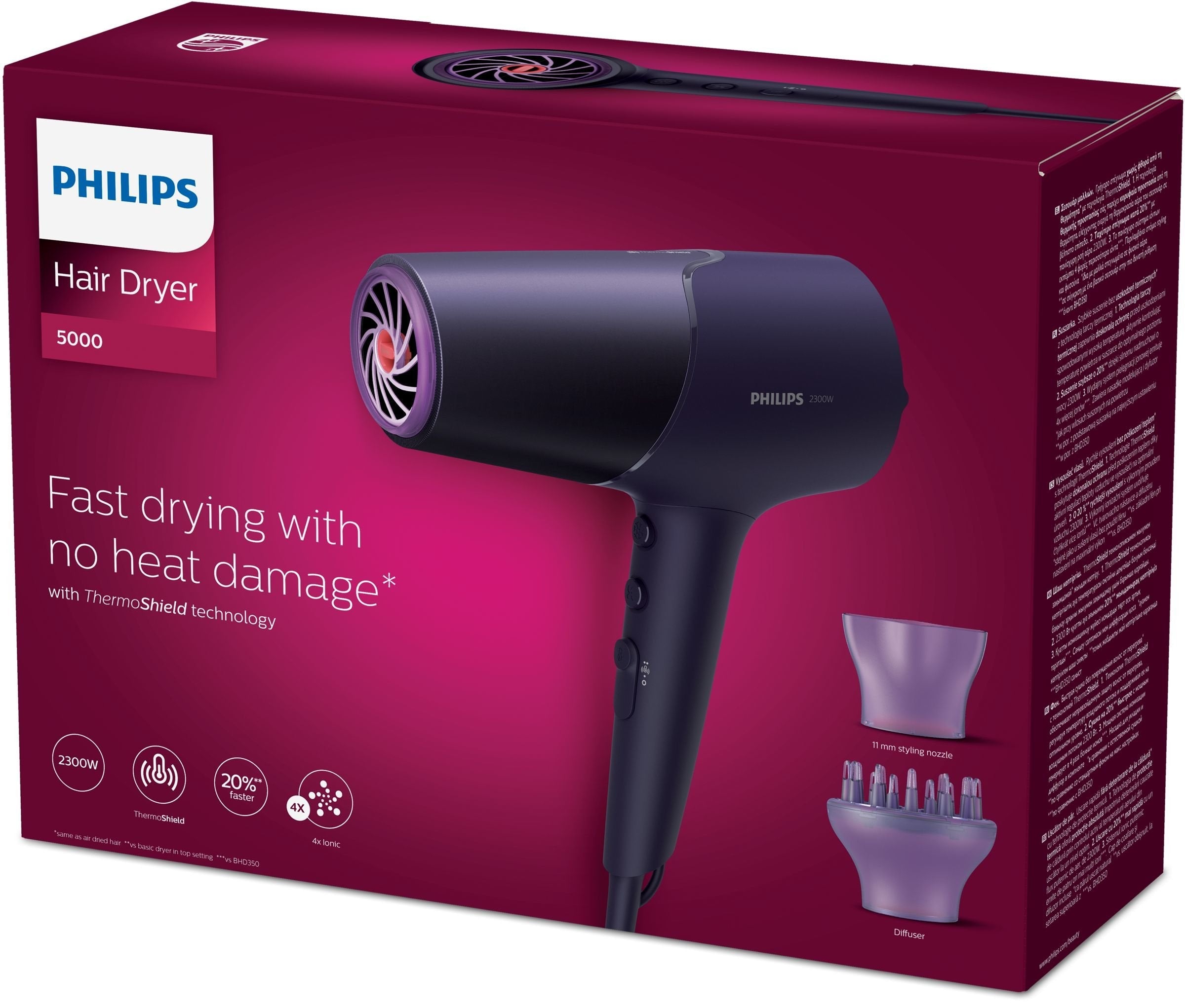 Secador Philips 5000 Series Bhd514/00 2300 W Violeta