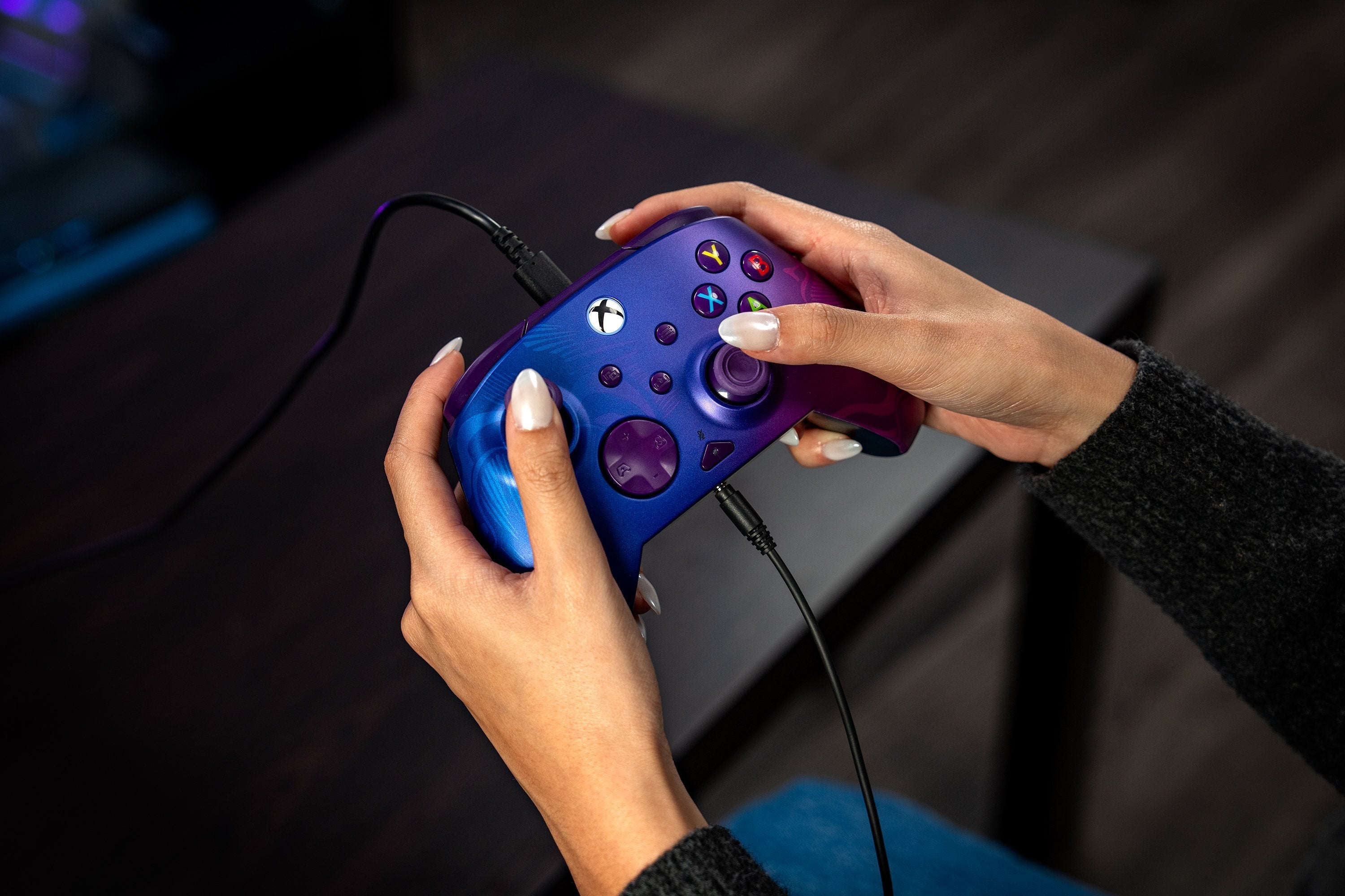 Turtle Beach Rematch Advanced Purple Fade Mando De Juego Con Cable