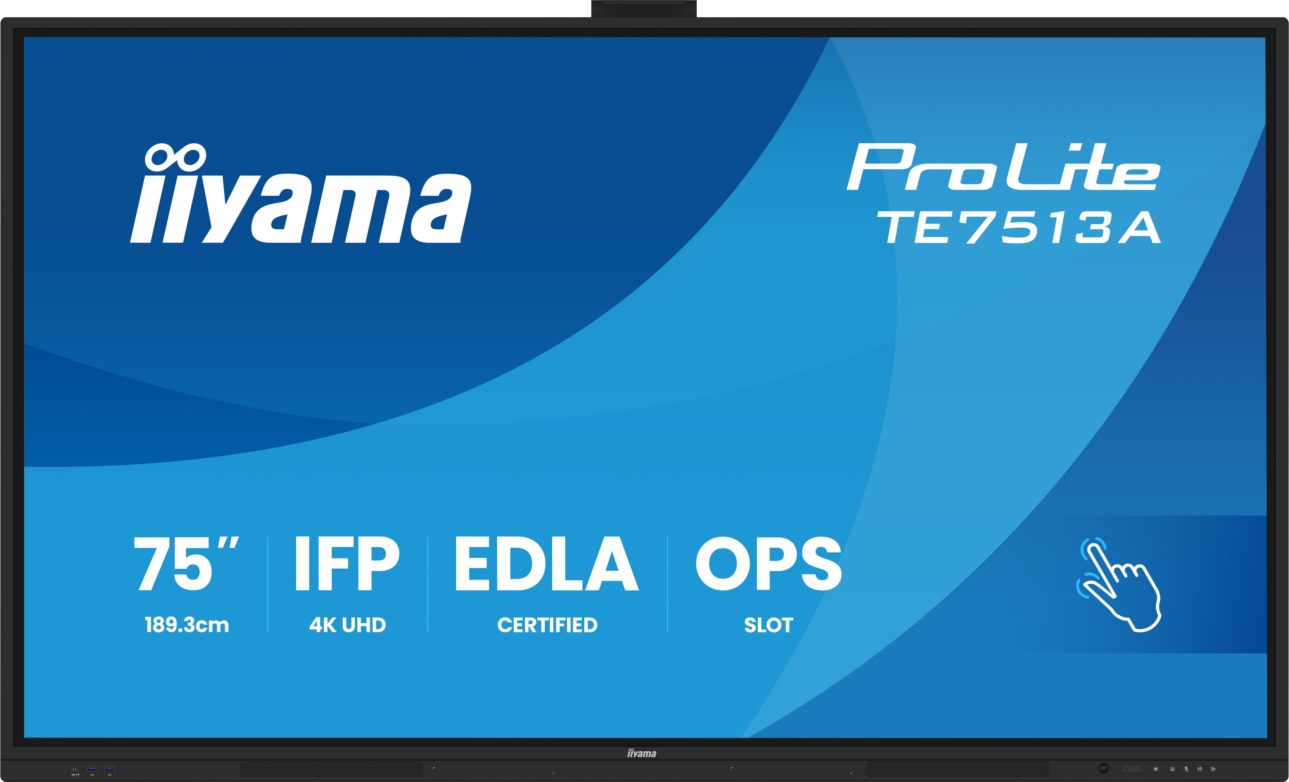 EAN 4948570128129 - iiyama TE7513A-B3AG pantalla de señalización Panel plano interactivo 190,5 cm (75") LCD Wifi 500 cd / m²  imagen 2