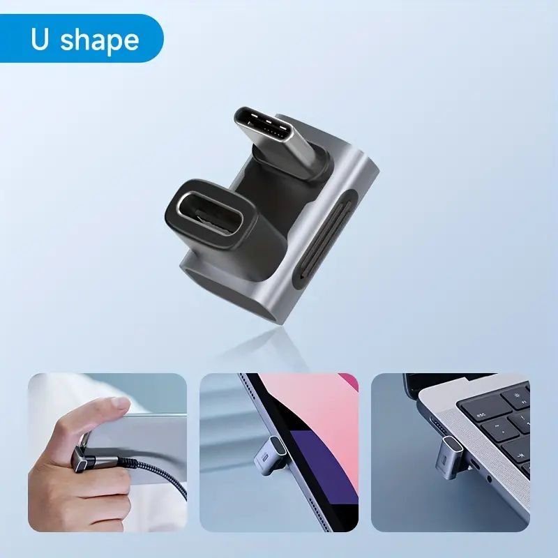 Premium Usb4 3x2 Usb-C  Twice-Angled Adapter, 240w,