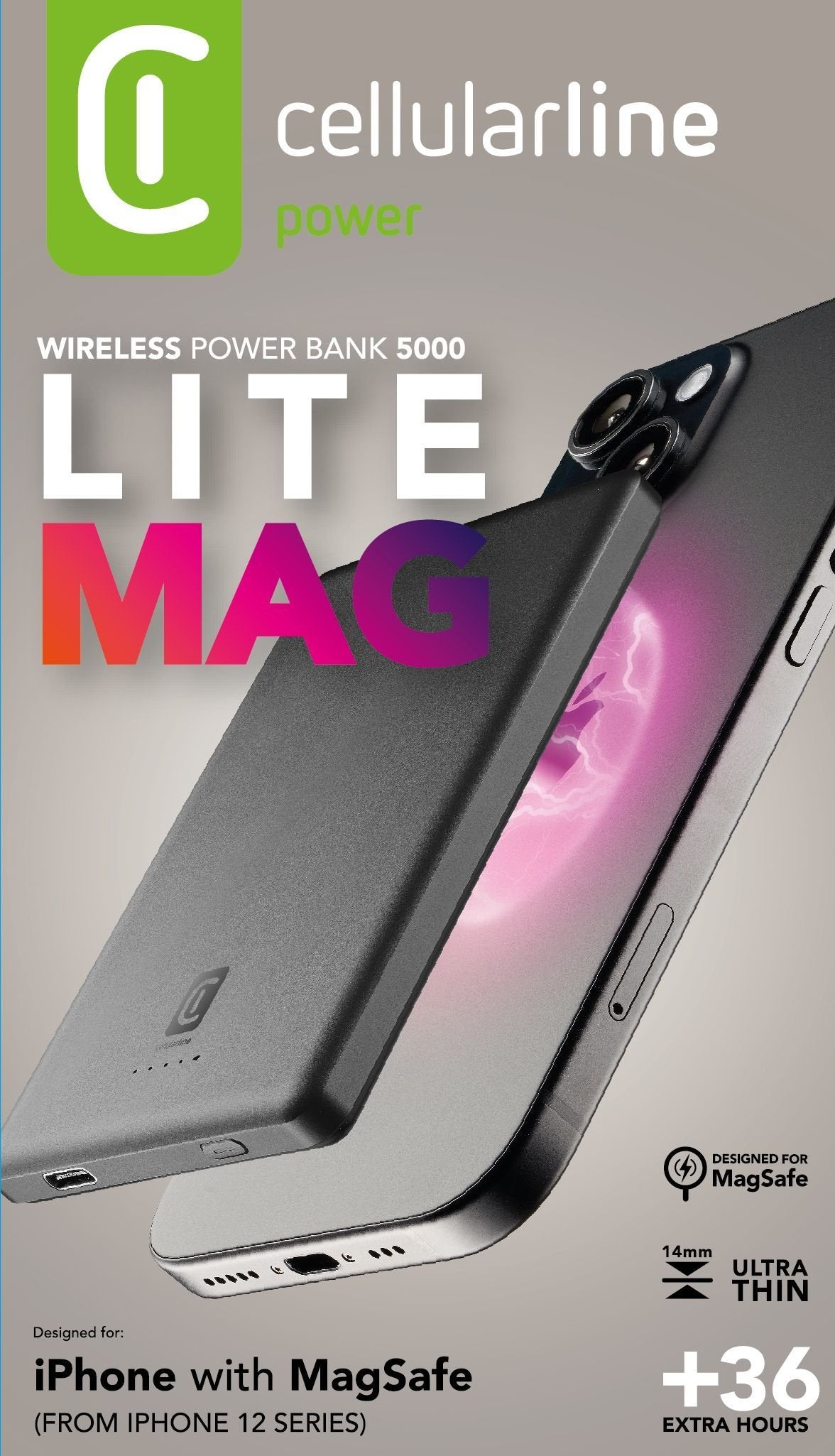 EAN 8018080471674 - Cellularline 8018080471674 5000 mAh Cargador inalámbrico Gris imagen 2