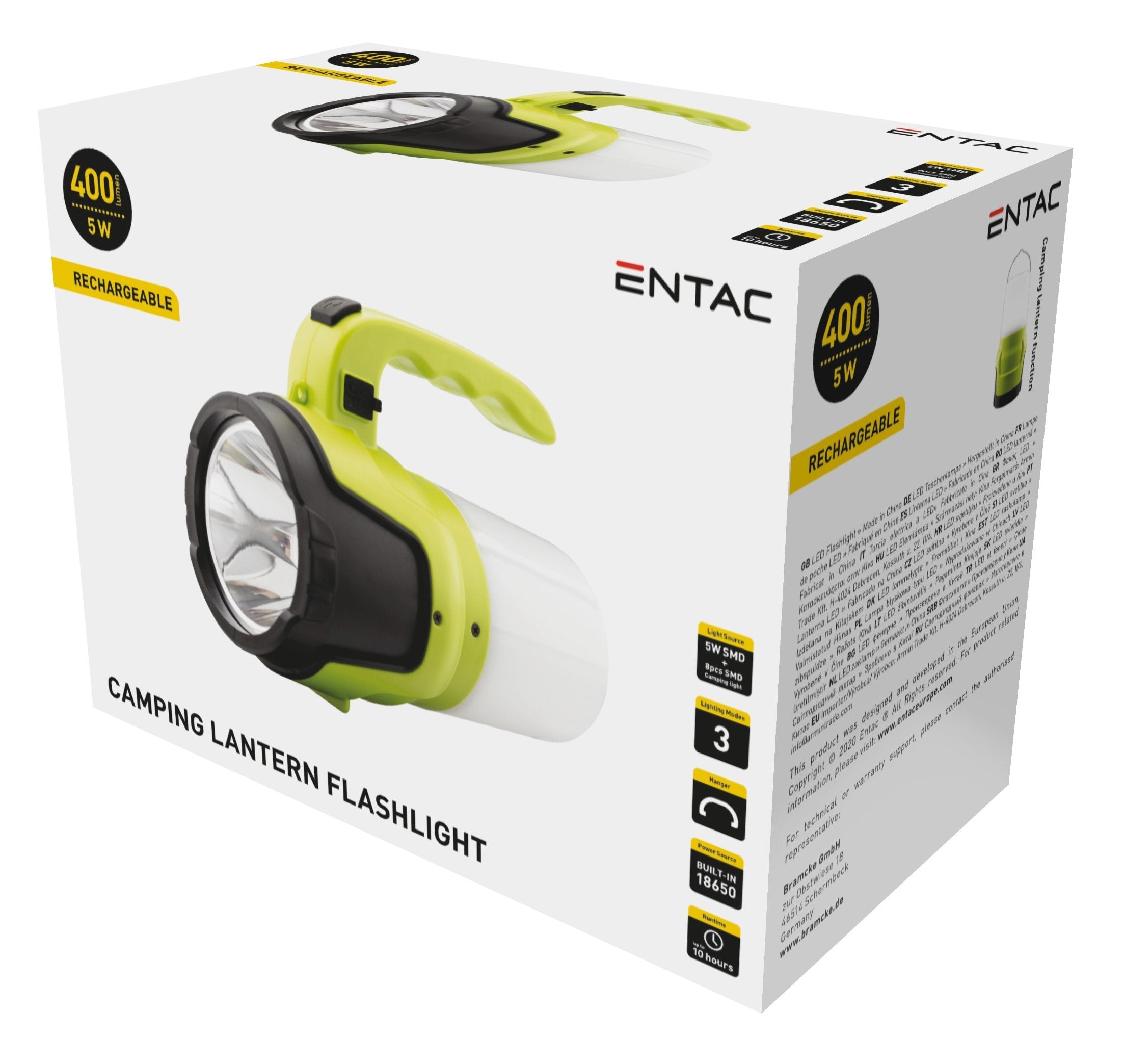 Entac Taschenlampe 5w Con Campinglampenfunktion