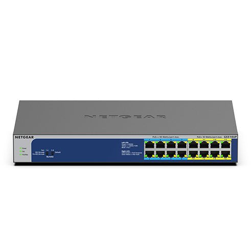 Netgear Gs516up No Administrado Gigabit Ethernet [10/100/1000] Energía Sobre Ethernet [Poe] Gris