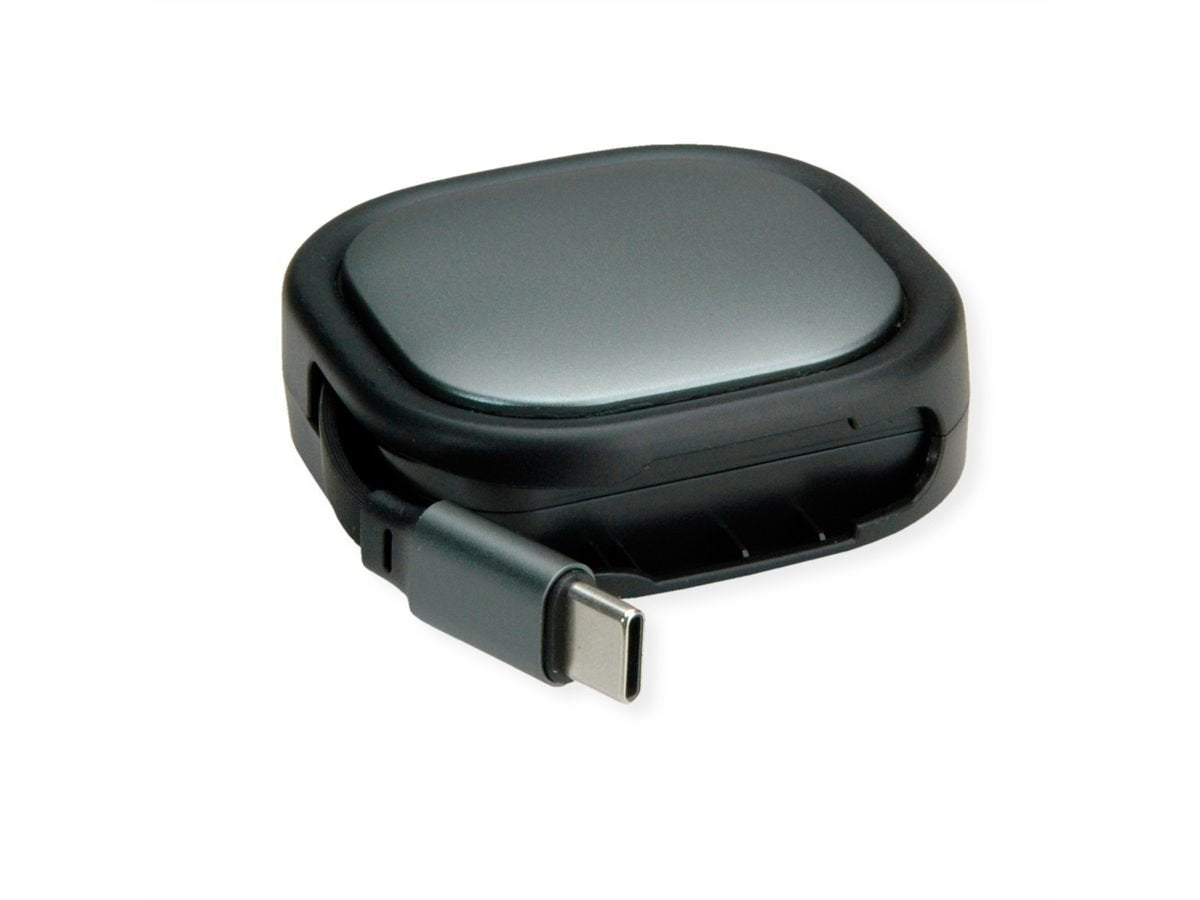 Roline Usb 2.0 Aufrollbares Cable C-C St St Schwarz 1.2m