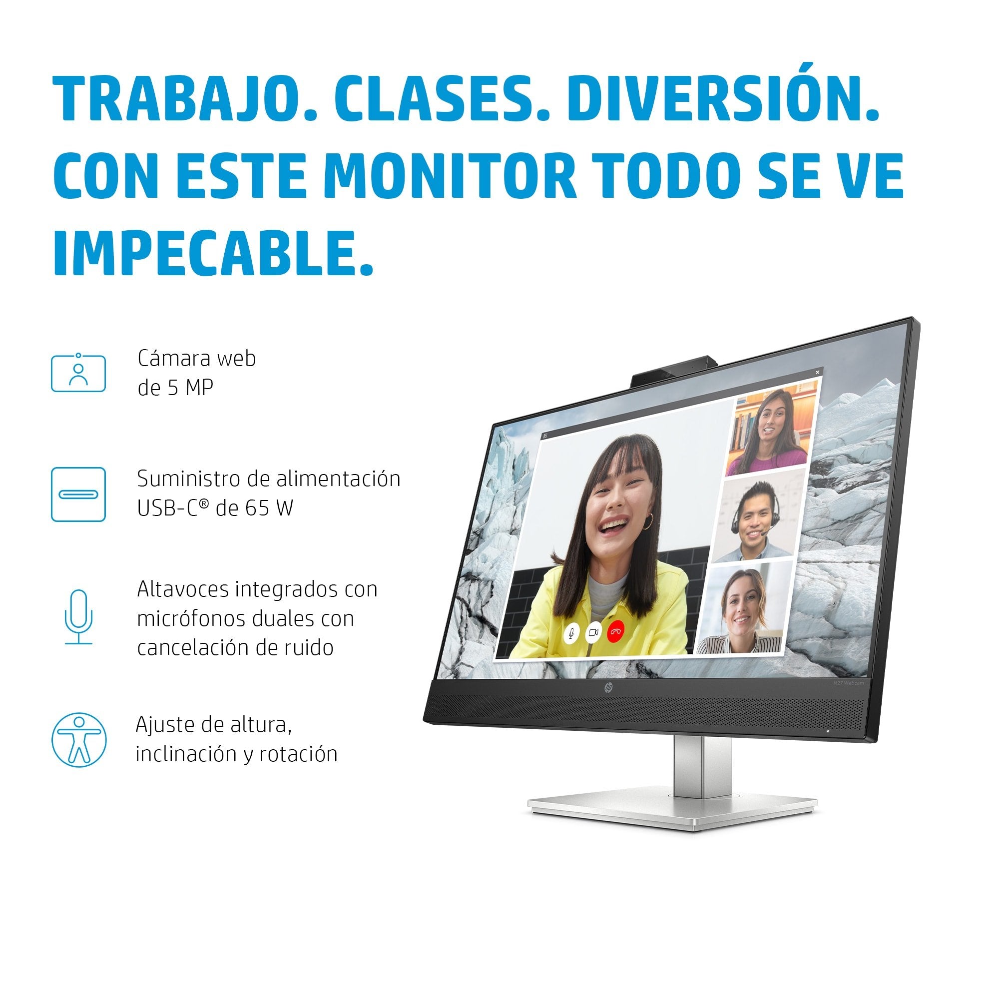 EAN 0196068668617 - HP E27m G4 QHD USB-C Conferencing Monitor pantalla para PC 68,6 cm (27") 2560 x 1440 Pixeles Quad HD LCD  imagen 15