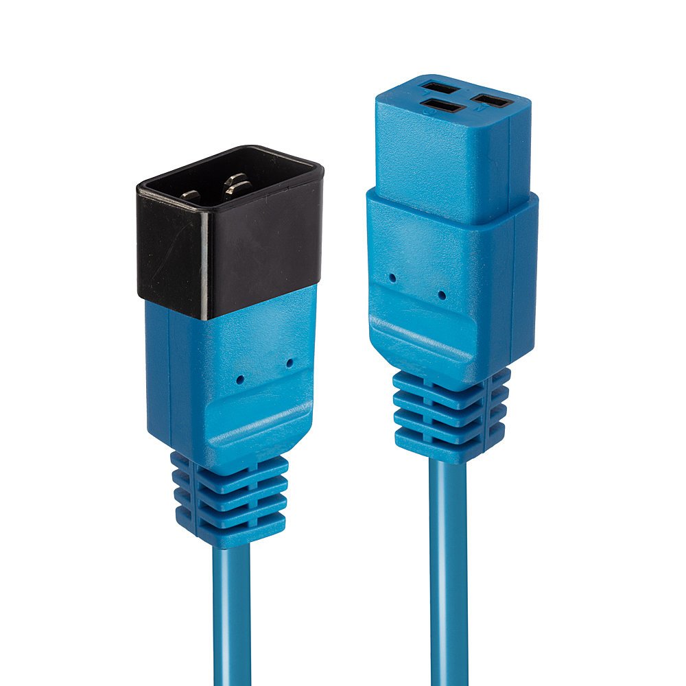 Extensión De Red Lindy Iec C19 A C20 Azul 1m Externo A Granel