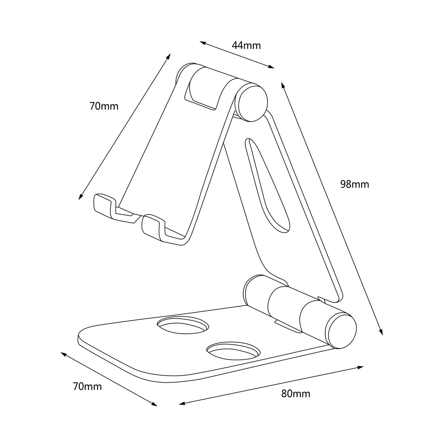 Aisens Soporte De Sobremesa Tamaño M Ajustable (2 Pivotes) Para Movil / Tablet - Gris