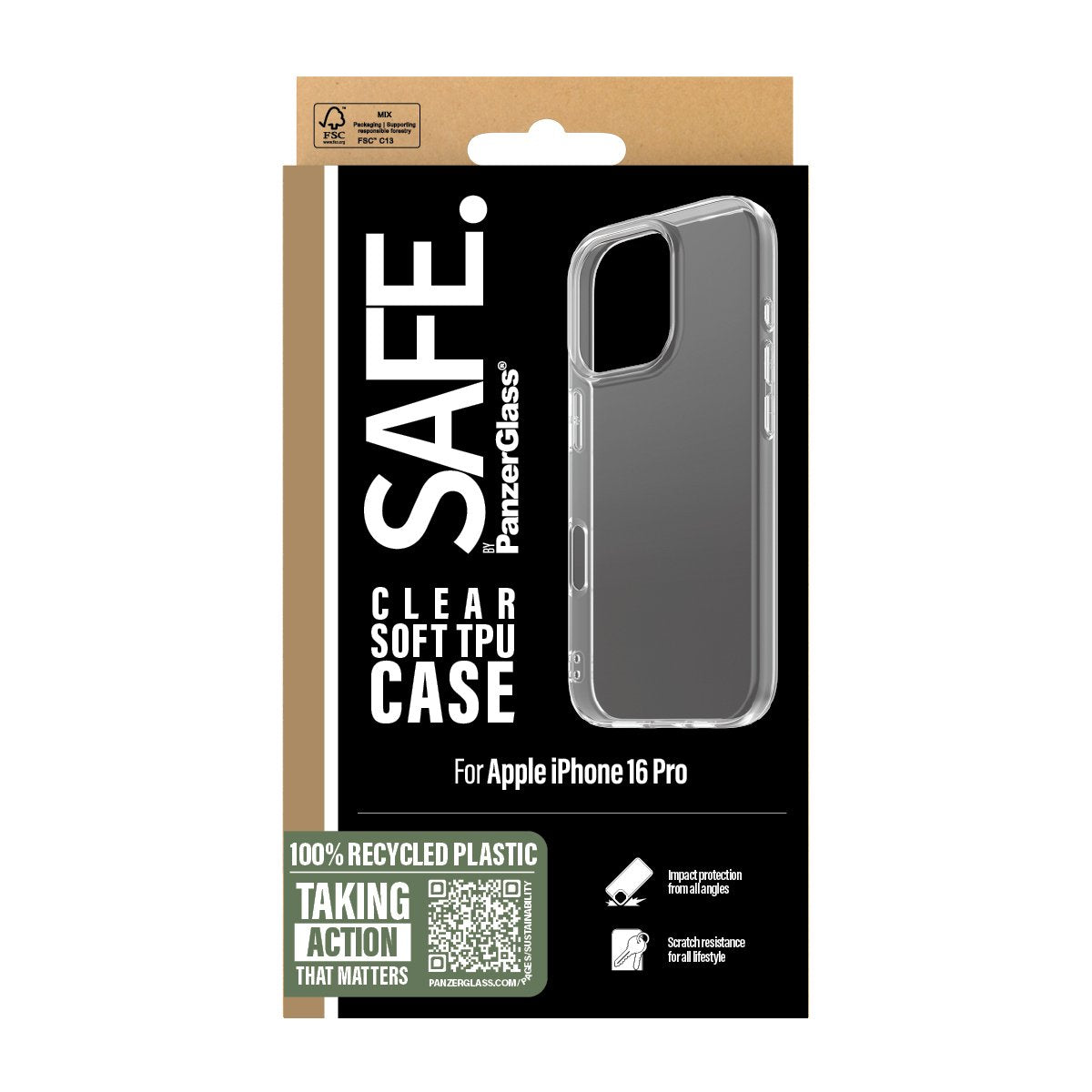 EAN 5715685003271 - PanzerGlass SAFE. by ® TPU Case Transparent iPhone 16 Pro funda para teléfono móvil Transparente imagen 3