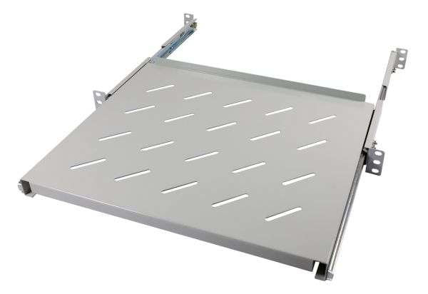 Allnet 19\"Zbh. Fachboden Ausziehbar, Para 1200mm Schrank Tiefe, Lichtgris, T950-1050mm,