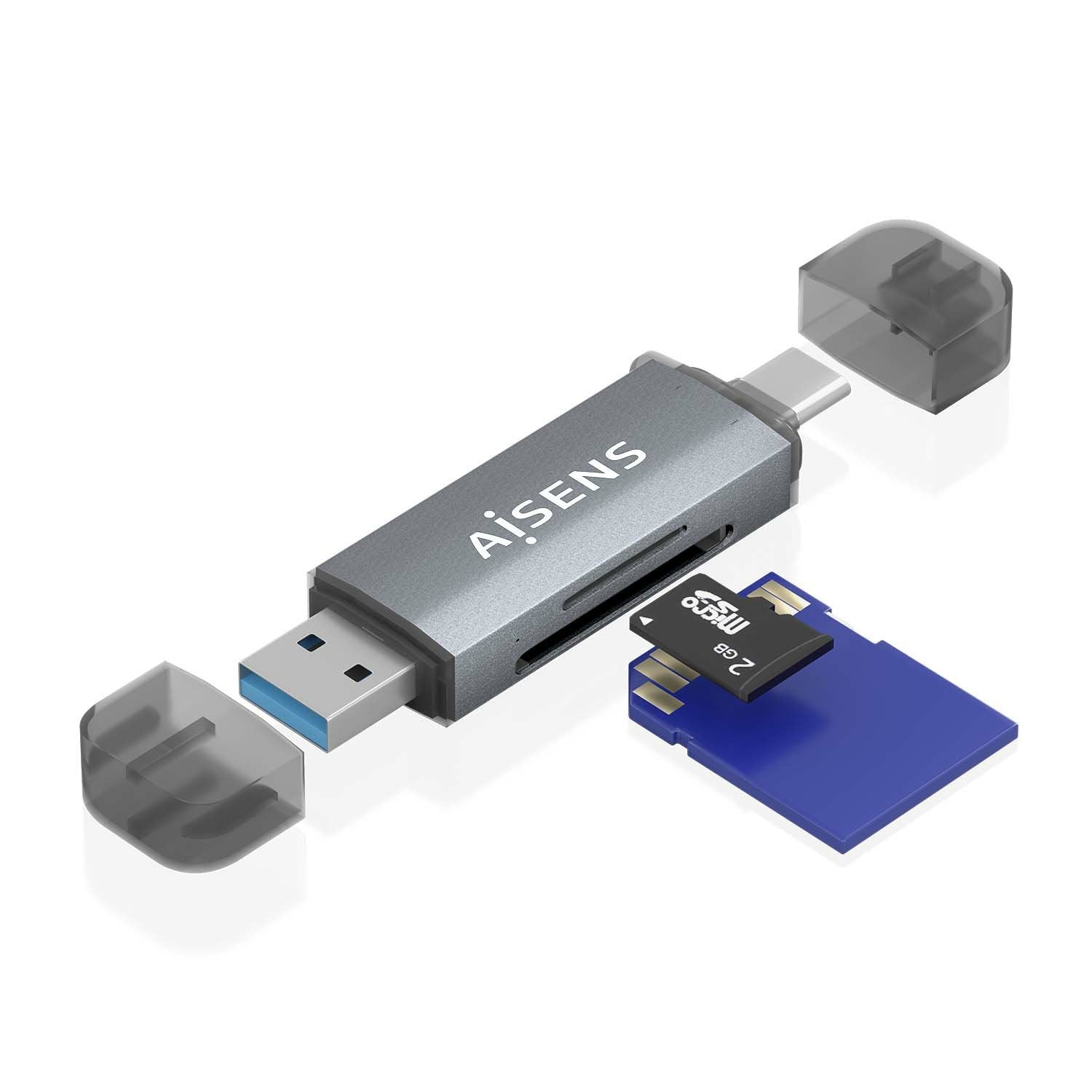 EAN 8435739901205 - AISENS ASCR-2AC08-GR lector de tarjeta USB 3.2 Gen 1 (3.1 Gen 1) Type-A/Type-C imagen 3