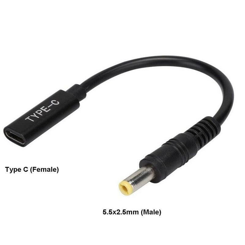 Coreparts Mbxusbc-Co0005 Cambiador De Género Para Cable Usb C 5.5*2.5mm Negro