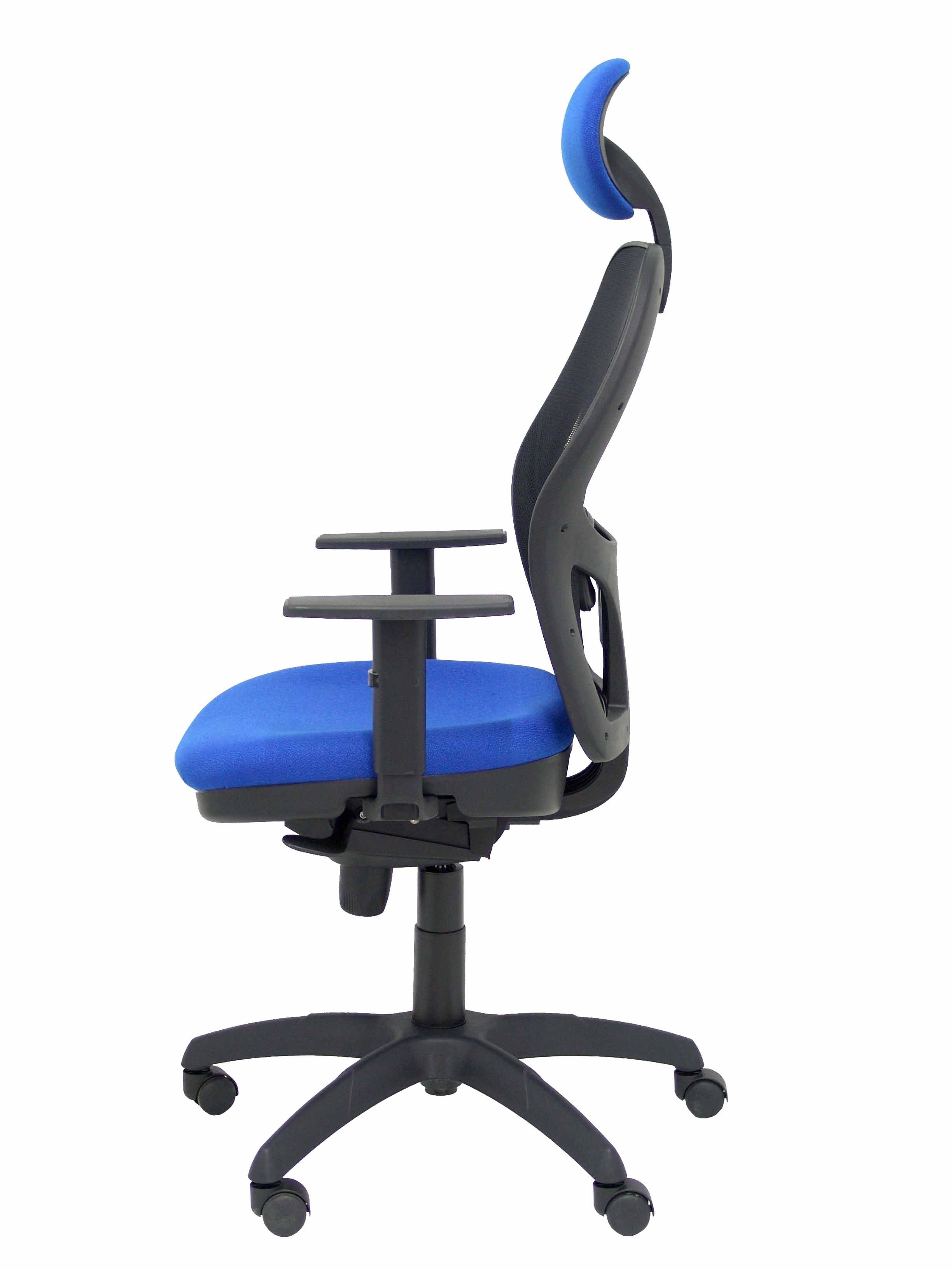 Silla Jorquera Malla Negra Asiento Bali Azul Con