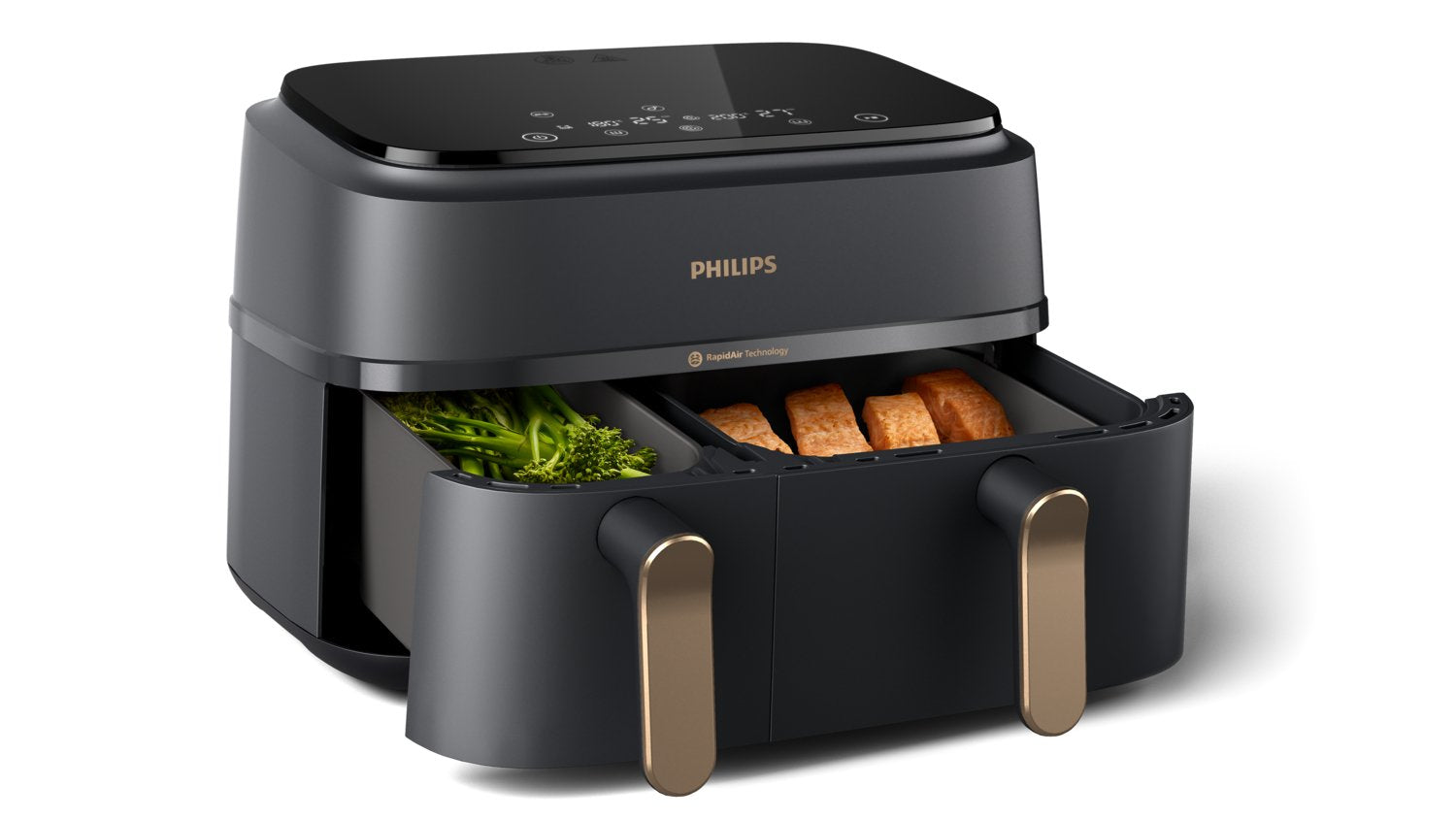 EAN 8720389033018 - Philips 3000 series NA352/04 freidora 9 L Independiente 2750 W Freidora de aire caliente Cobre, Gris imagen 2