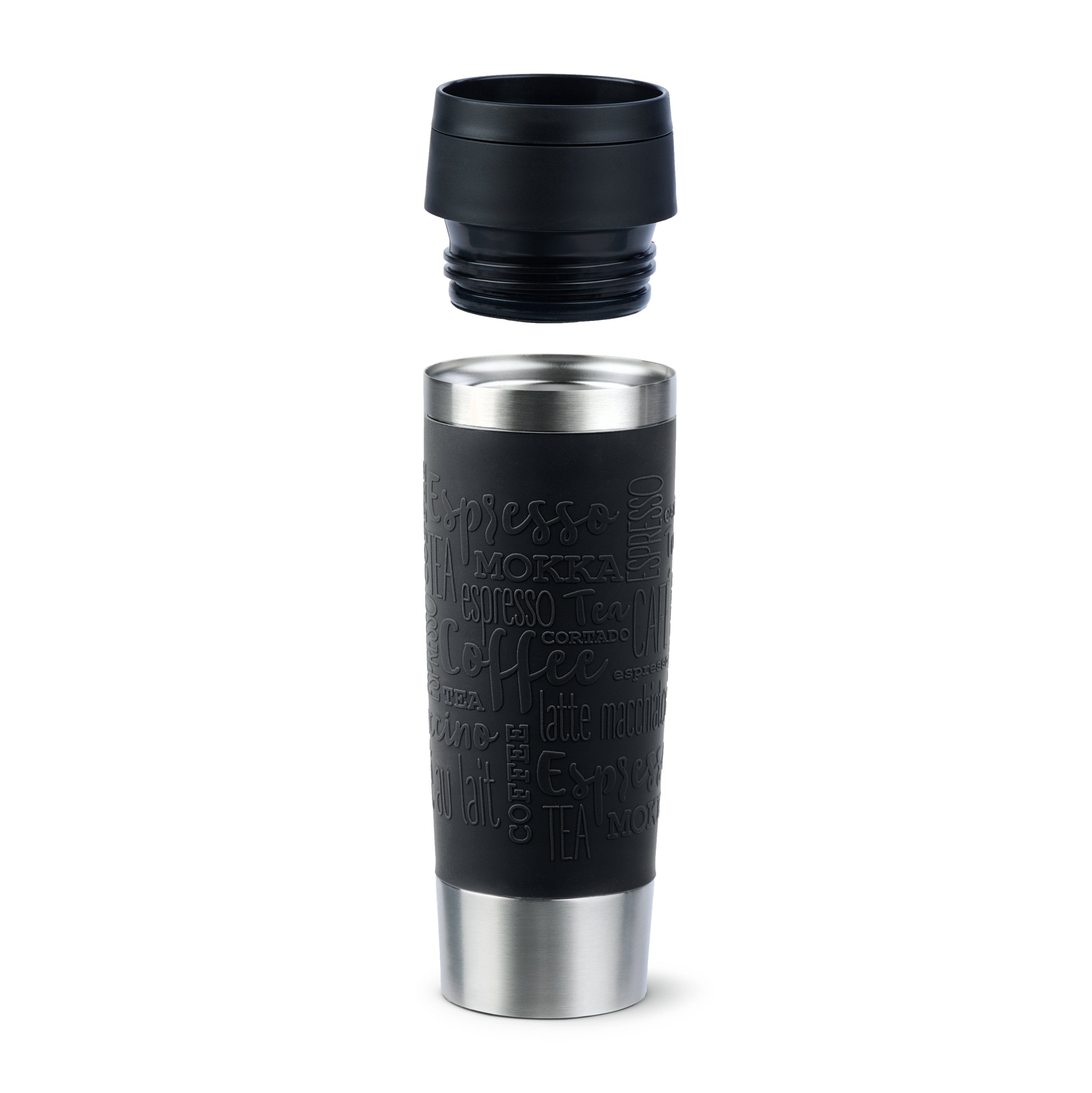 Emsa Travel Mug Taza Térmica Classic Grande Negro/Acero Inoxidable, 0,5 Litros N2022000