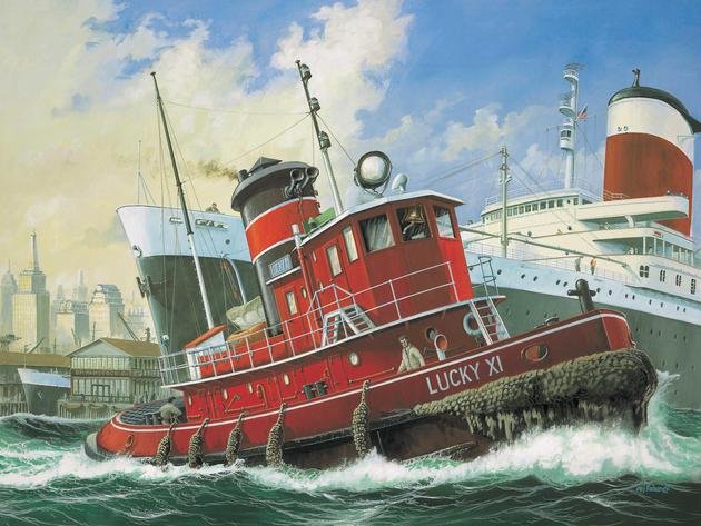 EAN 4009803052076 - Revell Harbour Tug Maqueta de empujador fluvial (remolcador) Kit de montaje 1:108 imagen 1