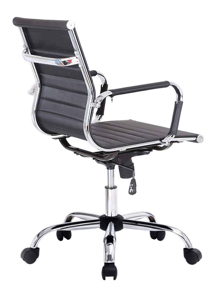 Silla De Oficina Equip Respaldo Medio Color Negro Recubrimiento Pu De Alta Calidaddiseño Ergonomico