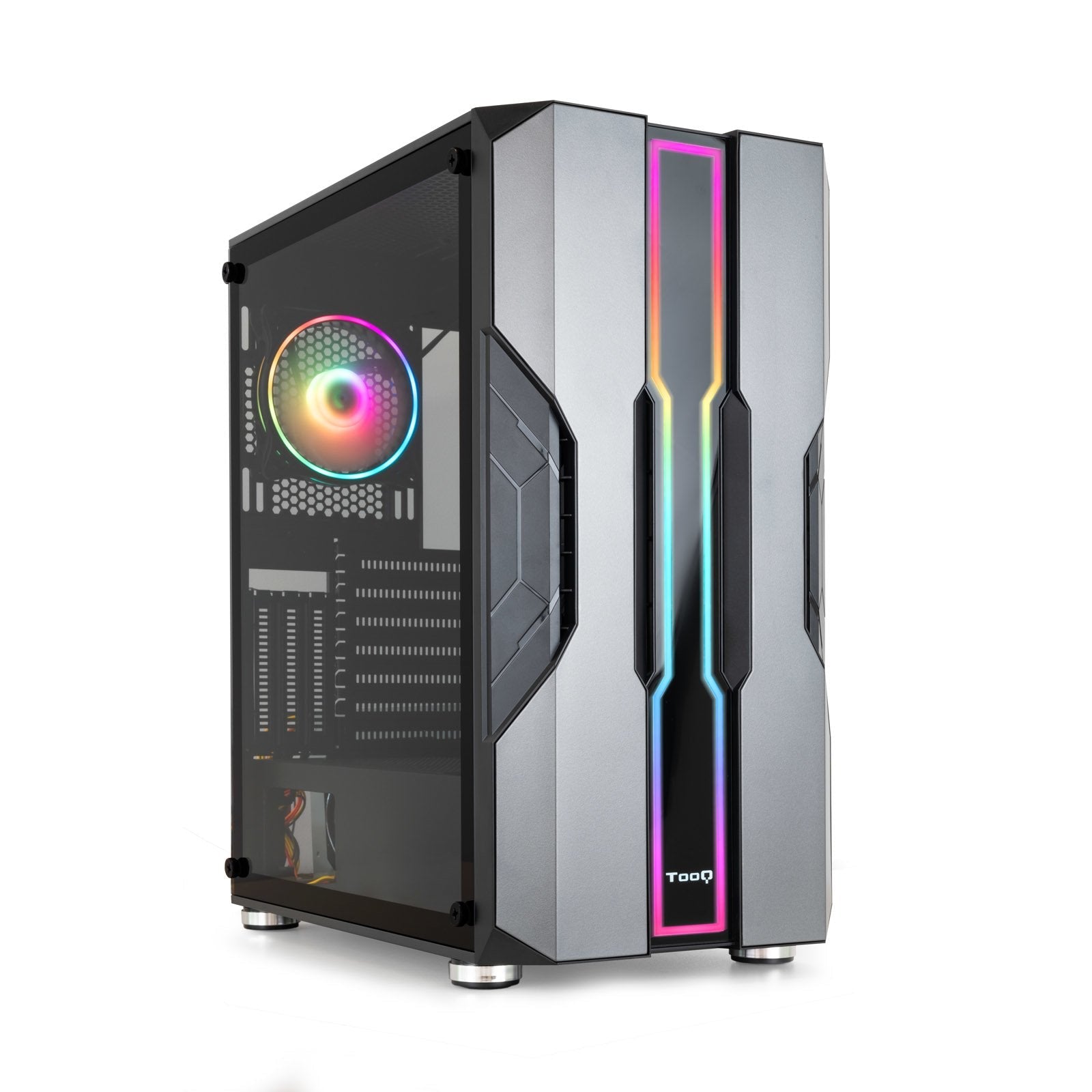 Tooq Nightcity Caja Semitorre Gaming Eatx/Atx/Micro-Atx/Mini-Itx - Panel Lateral Cristal Templado - Tamaño Disco