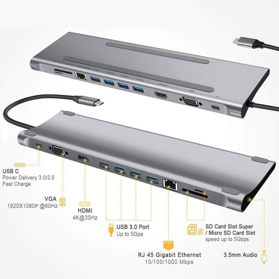 EAN 3303170099636 - T'nB DOCKUSBC11 base para portátil y replicador de puertos Alámbrico USB 3.2 Gen 1 (3.1 Gen 1) Type-C Pla imagen 5