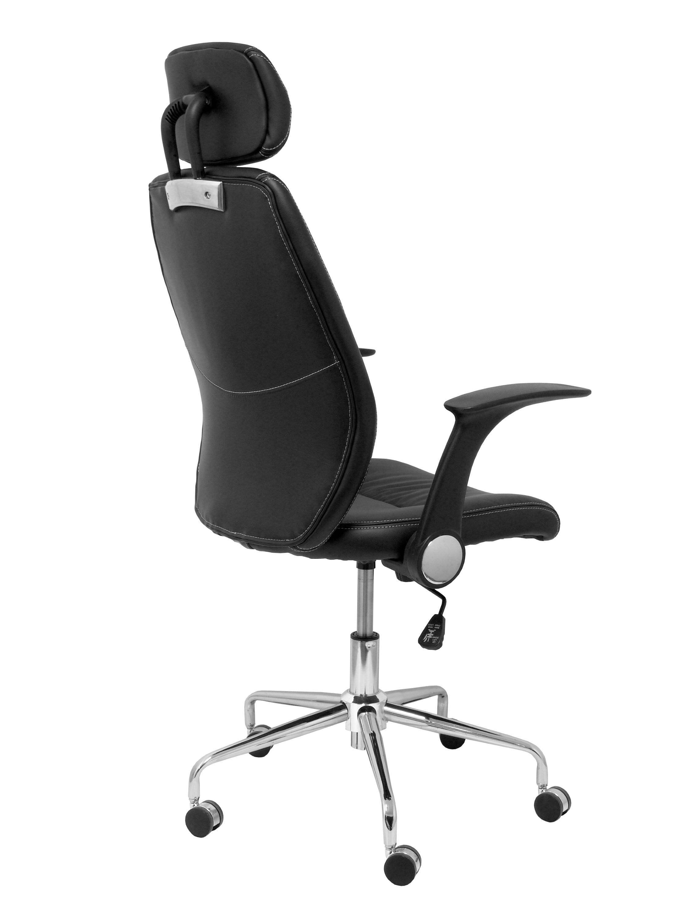 Silla Huelves Similpiel Negro Con Cabecero