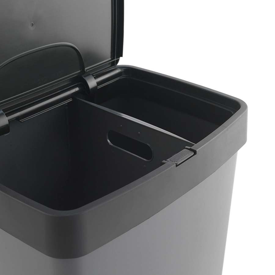 Cubo De Basura O Reciclaje 70l, Vertical, 2 Compartimentos, Papelera Residuos, 76 Cm, Fácil Gestión