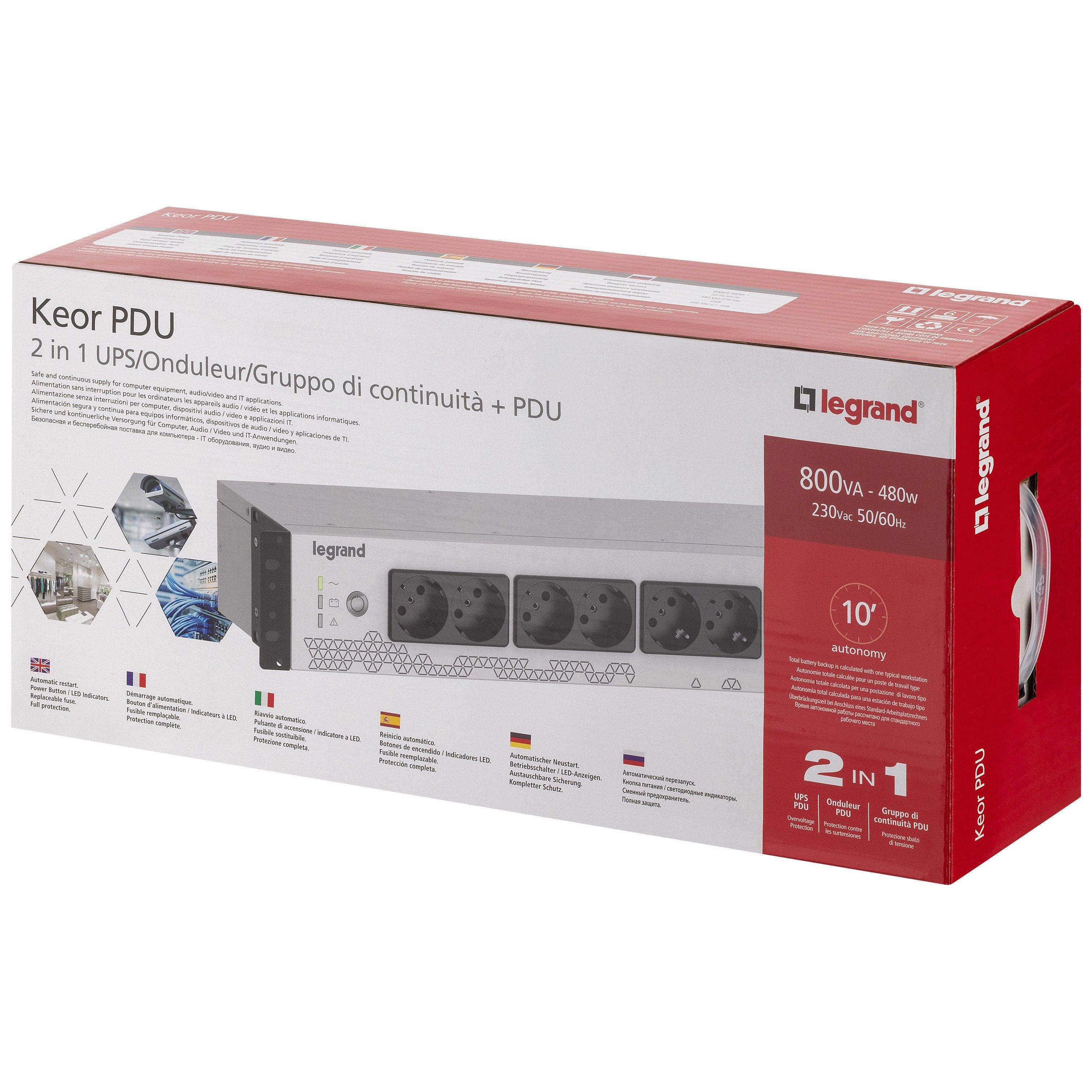 EAN 3414971529397 - Legrand Keor UPS PDU 800VA GR/IT INPUT 8 IEC OUTPUT sistema de alimentación ininterrumpida (UPS) En esper imagen 5
