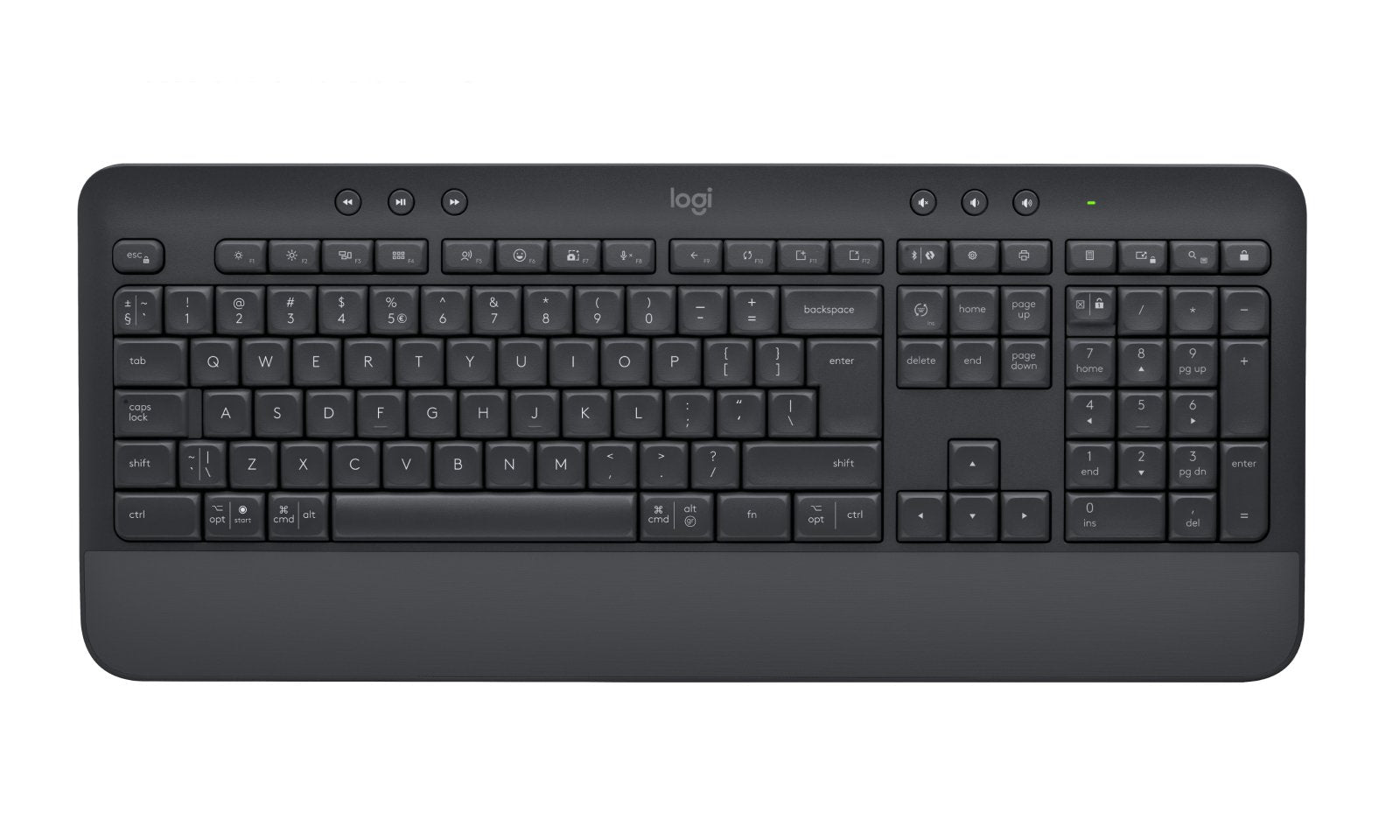 Teclado Húngaro Logitech Signature K650 Oficina Bluetooth Qwertz Grafito
