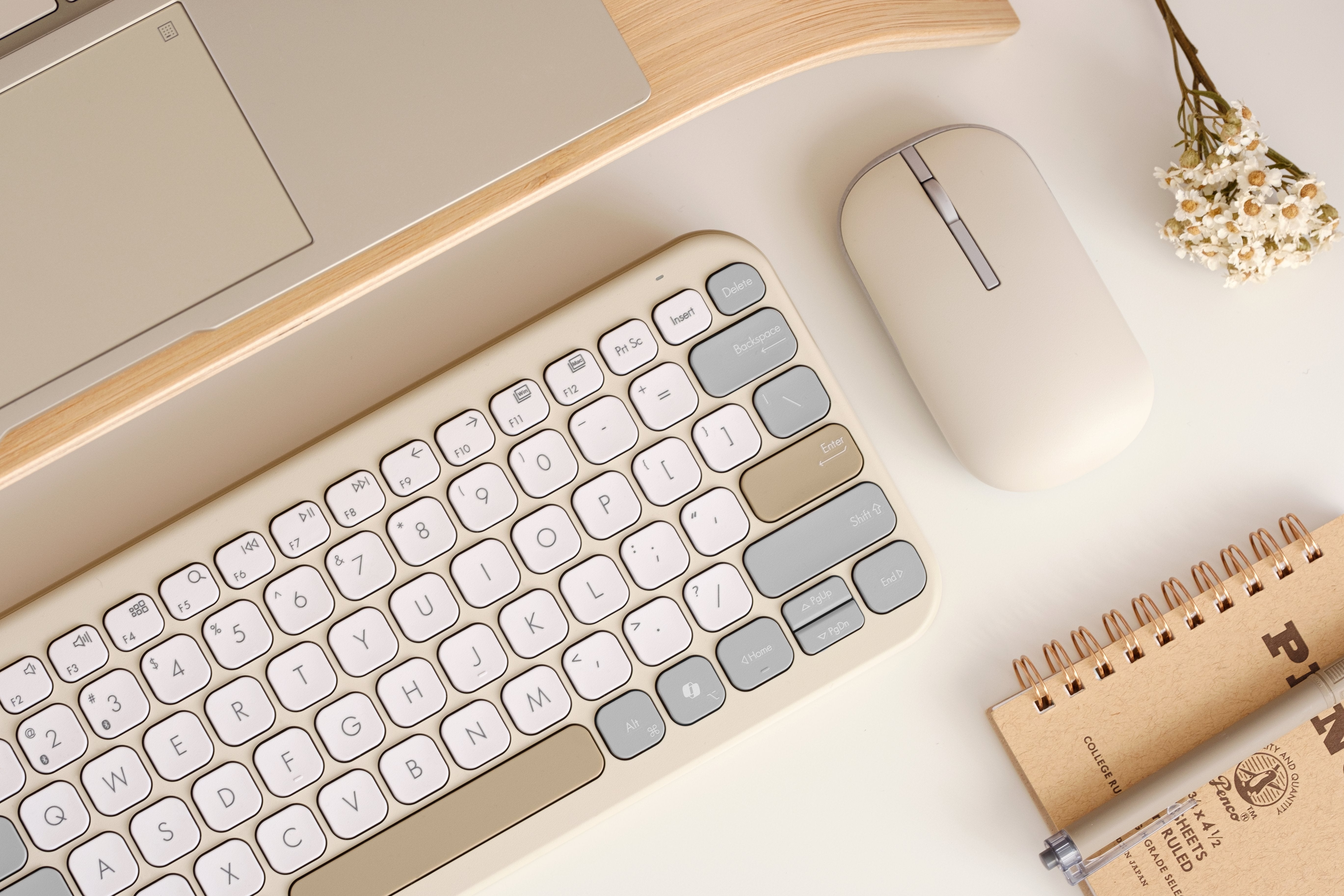 EAN 4711387539033 - ASUS Marshmallow Keyboard KW100 teclado Hogar Bluetooth QWERTZ Alemán Beige, Gris, Blanco imagen 9