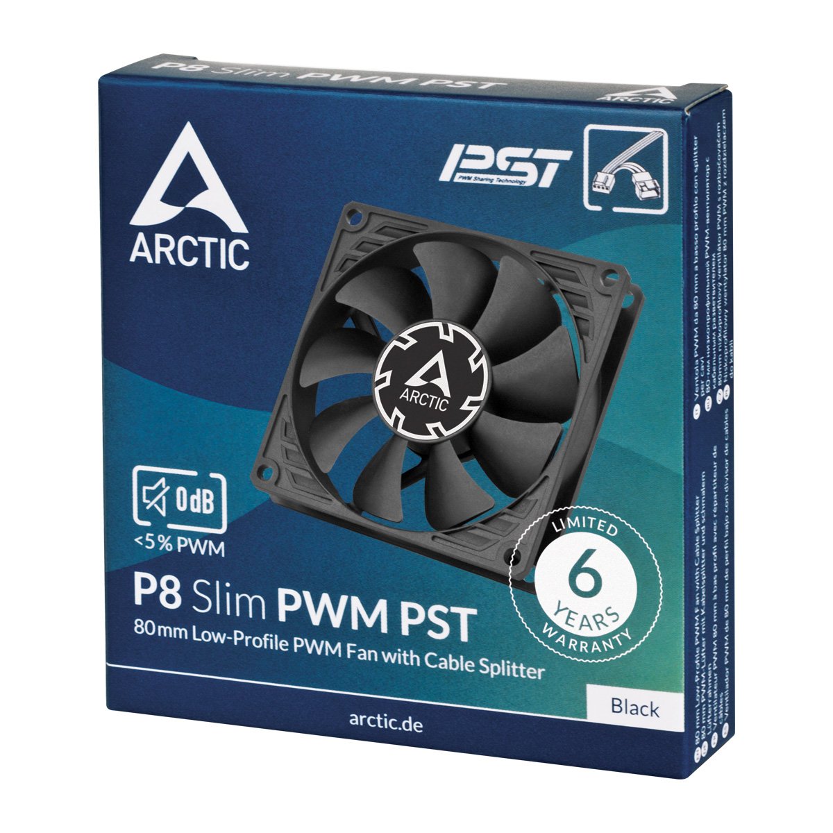 Arctic P8 Slim Pwm Pst Gehäuseventilador 80mm