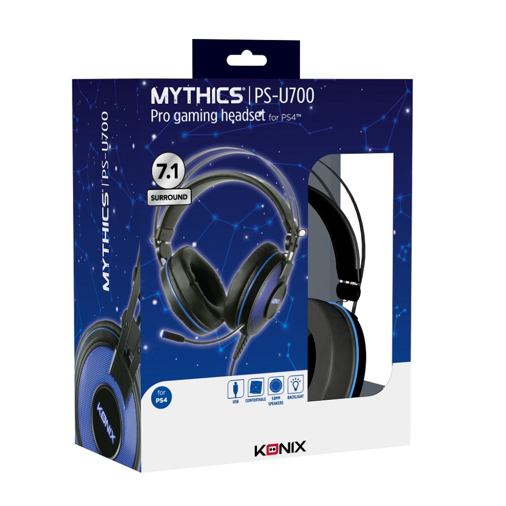 Auriculares Konix Ps4 Ps-700 7.1  50mm Neodimio Micro Flexible  Kx-Gh-Ps7-P4