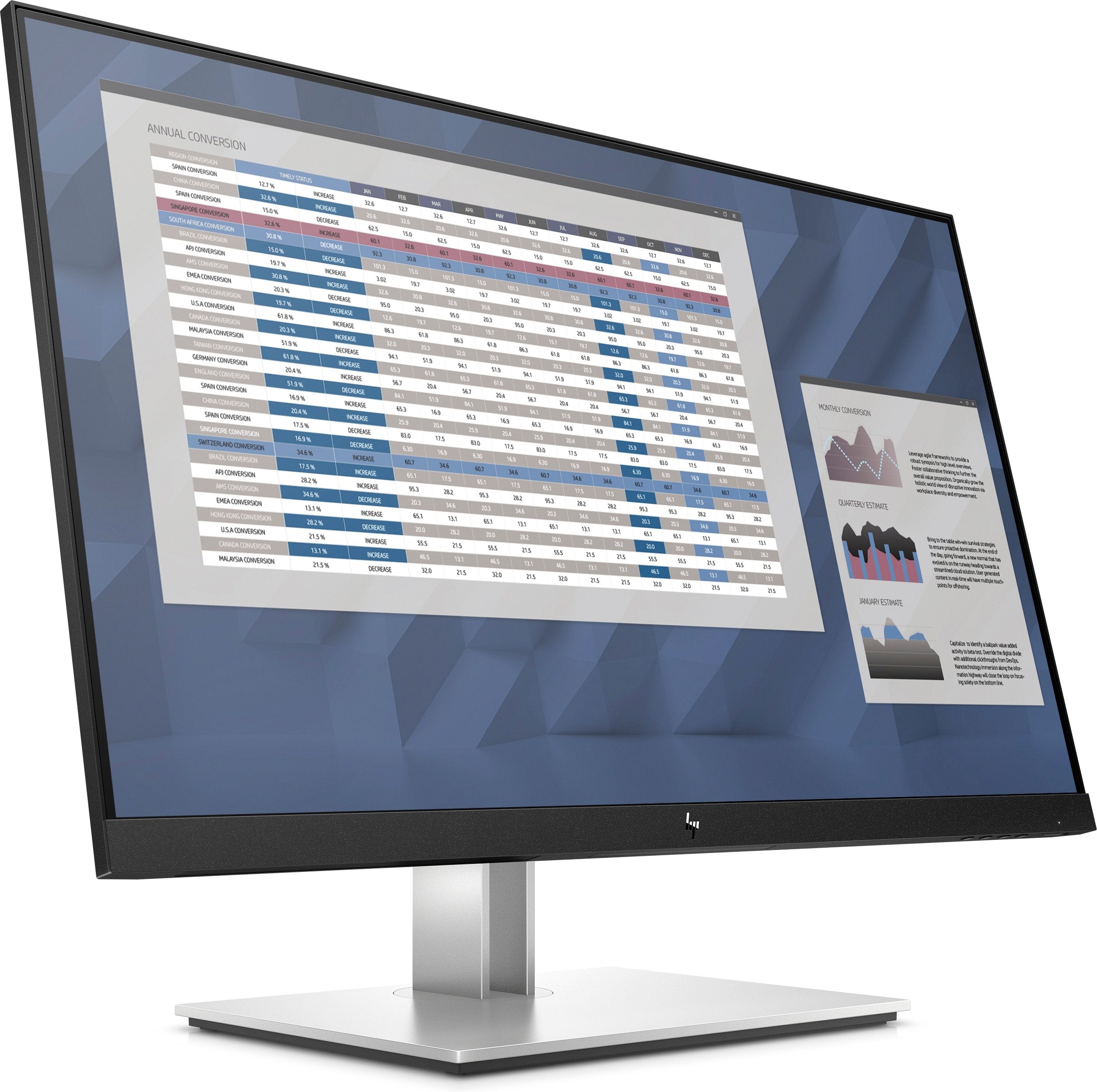 Monitor Hp 27" E27 G4 Fhd 1920x1080 Vga/Hdmi/Disp Port     In