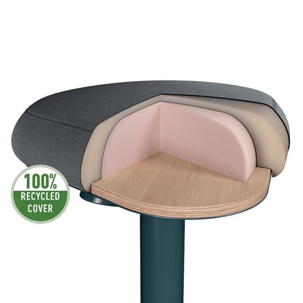 Leitz Ergo Active Mehhocker Con Komfortsitz Dunkelgris