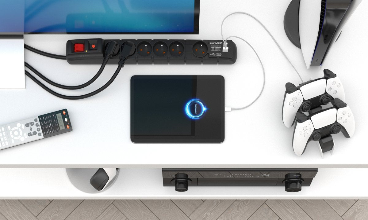 Regleta  Acar S6 Usb Pd 3.0 Qc 6 Gniazd 1.5m