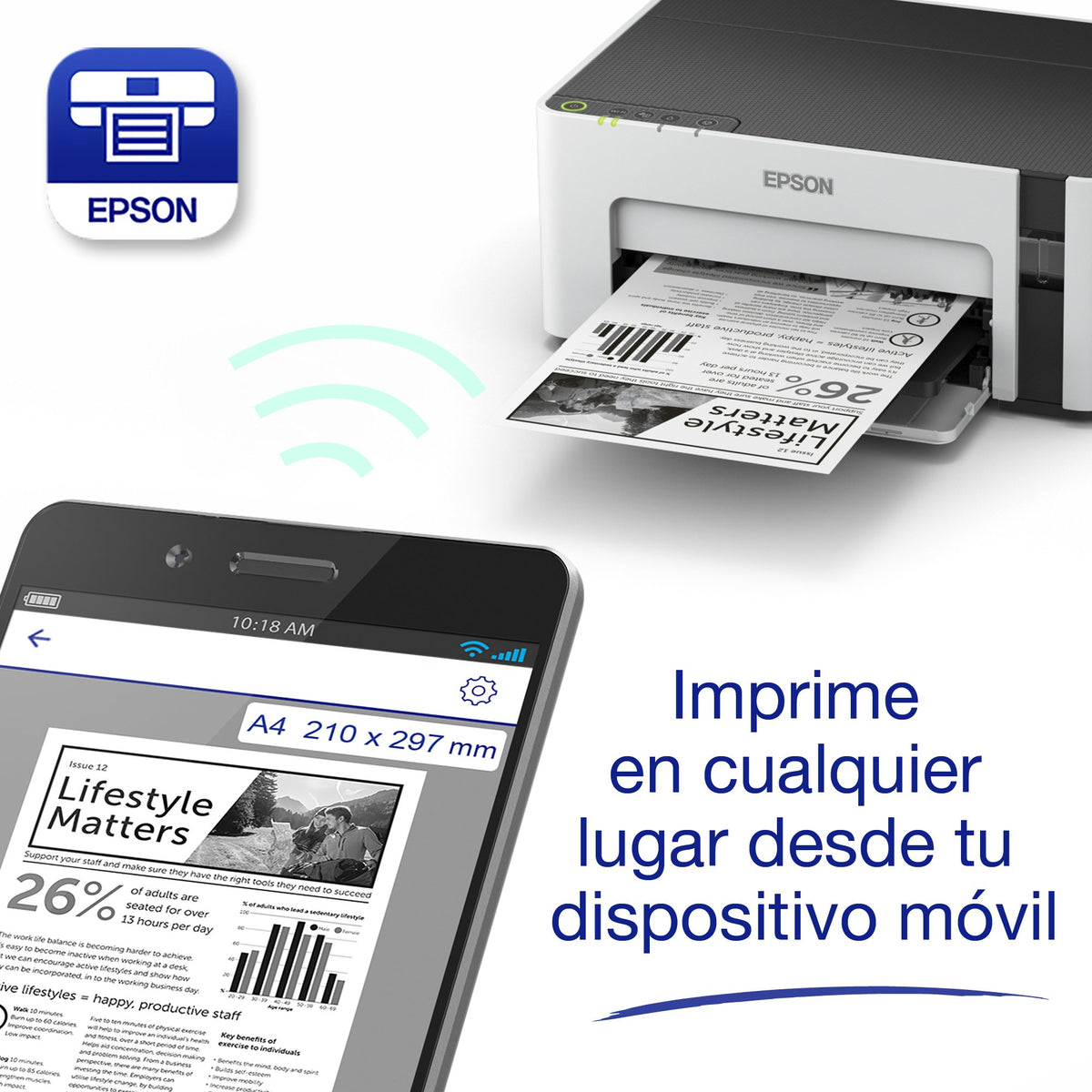 EAN 8715946655420 - Epson EcoTank ET-M1120 impresora de inyección de tinta 1440 x 720 DPI A4 Wifi imagen 9
