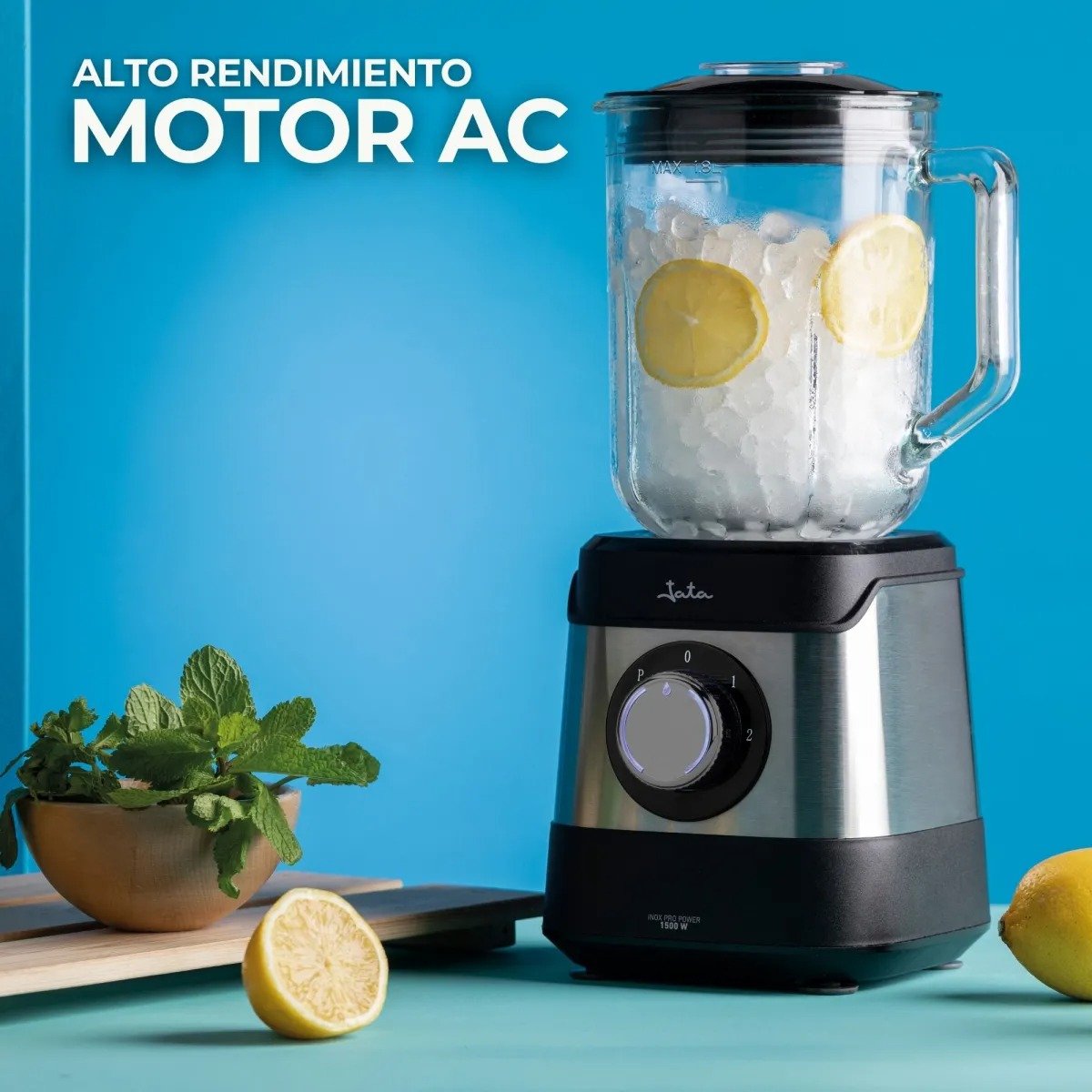 EAN 8421078039587 - JATA JEBT3855 licuadora 1,8 L Batidora de vaso 1500 W Negro, Acero inoxidable, Transparente imagen 5