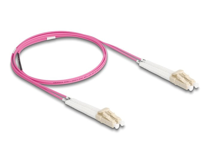 Delock Lwl Cable Lc Duplex A Lc Duplex Multimode Om4 Winkelbar 1 M