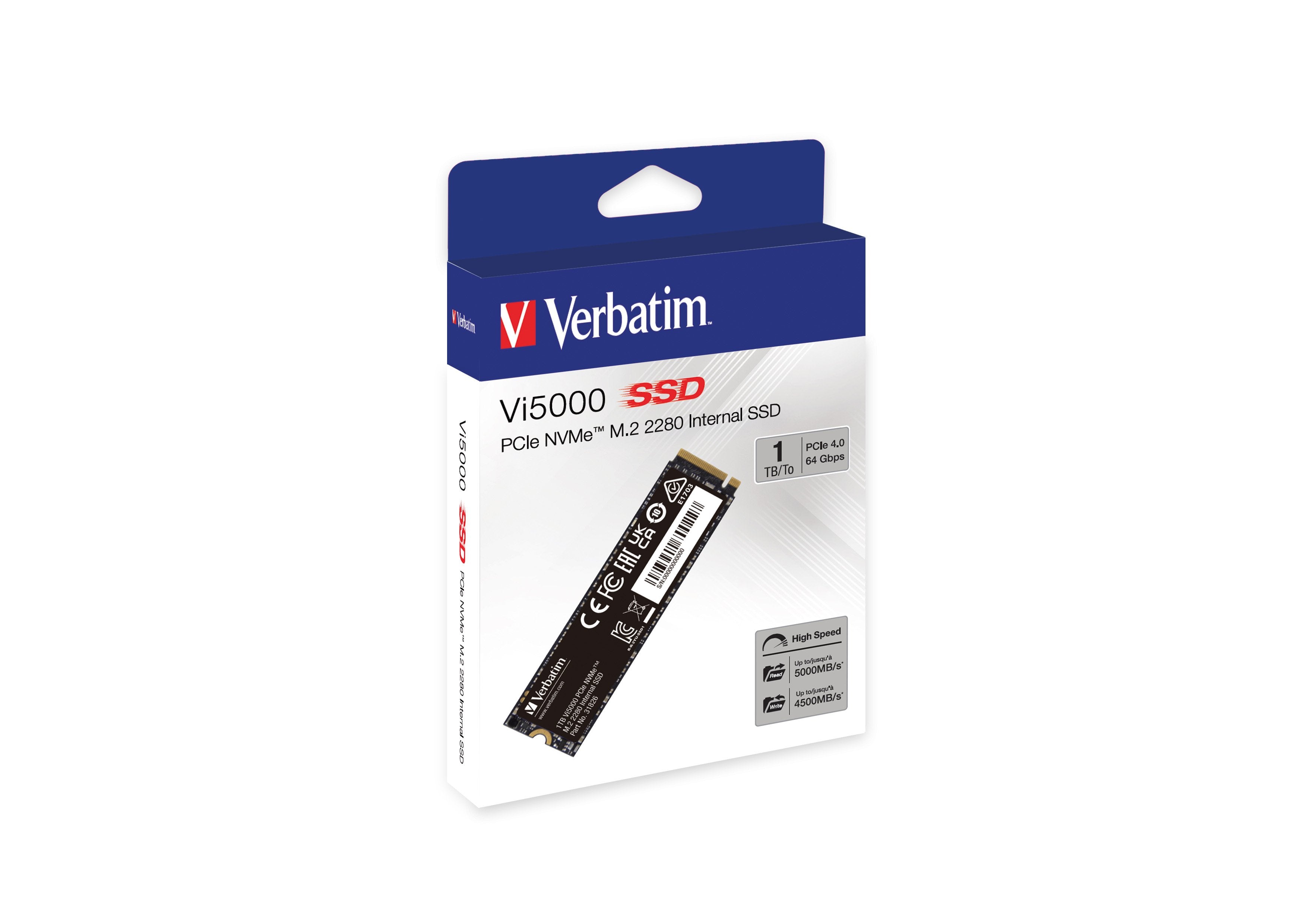 EAN 0023942318262 - Verbatim Vi5000 1 TB M.2 PCI Express 4.0 NVMe 3D NAND imagen 1