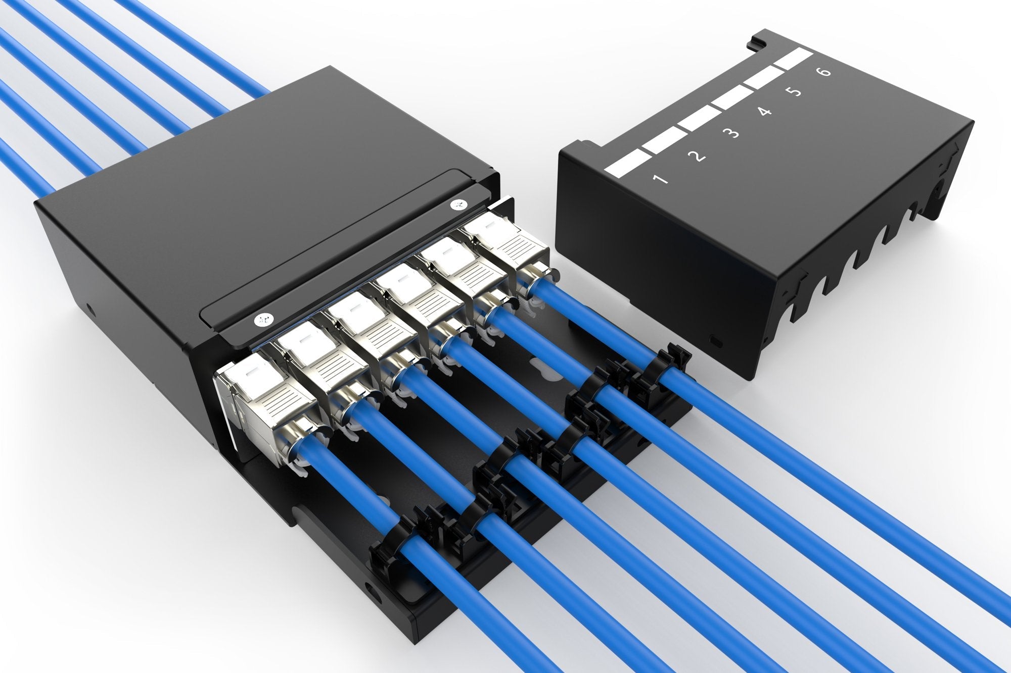 Digitus Consolidation Point Box, 6-Port Keystone Modules With Intelligent Cable Manager, Black