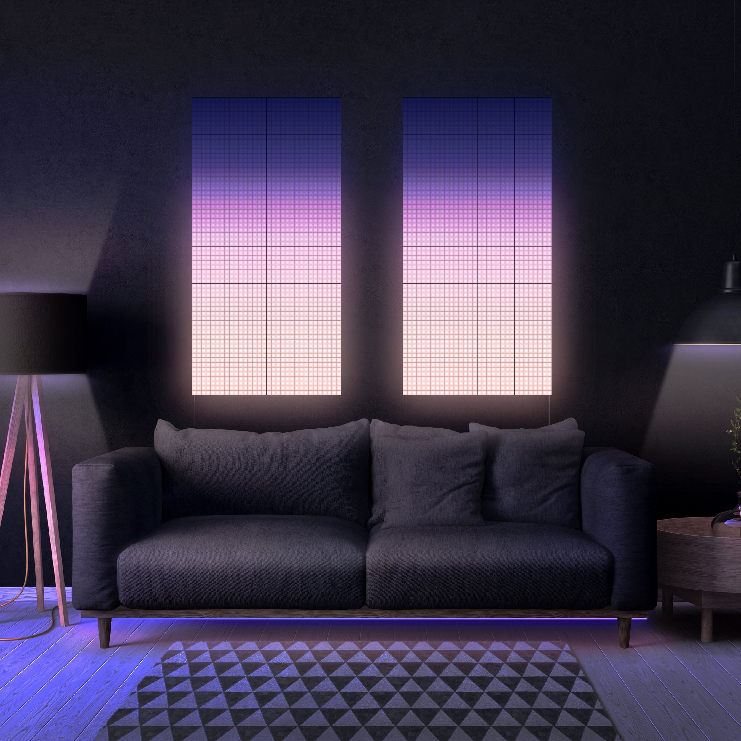 Twinkly Squares Luz De Pared Inteligente Negro Wi-Fi/Bluetooth
