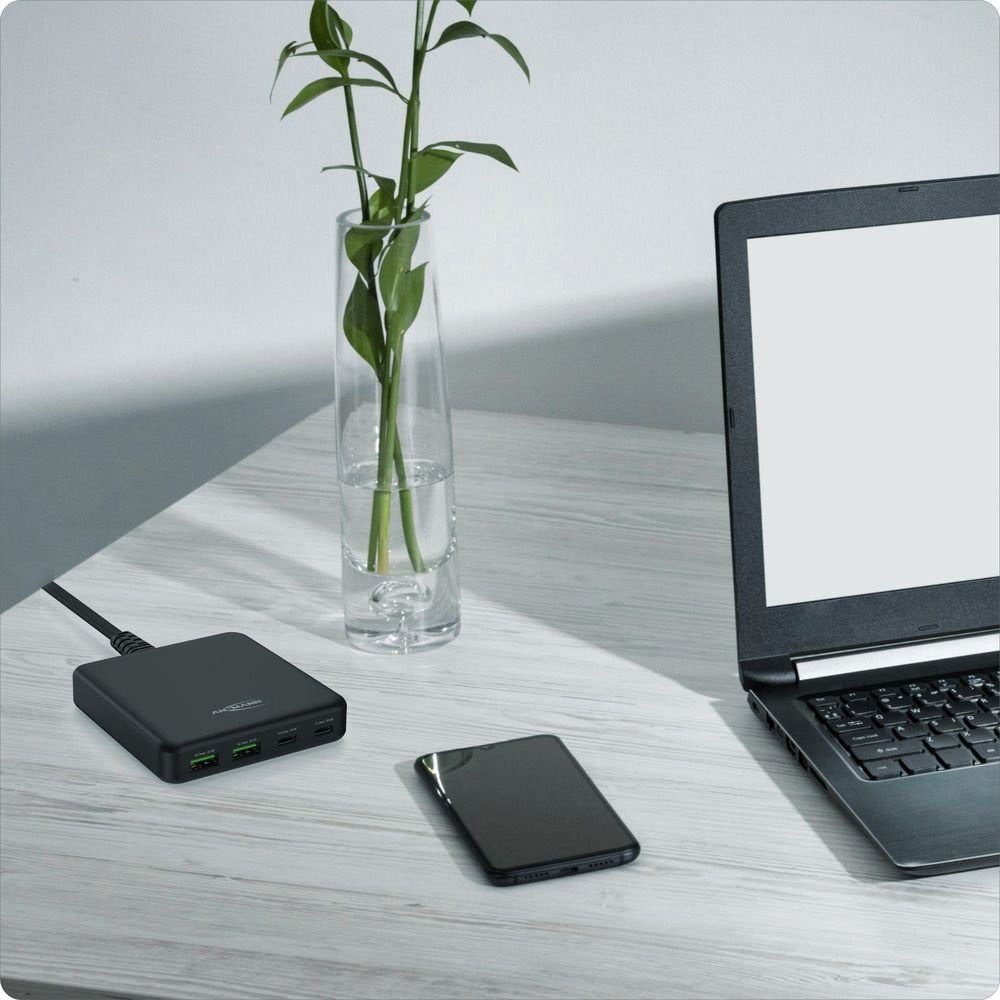 Ansmann Cargador Usb De Escritorio Dc465pd Negro, 65 Vatios, Pd, Quick Charge 3.0 1001-0141