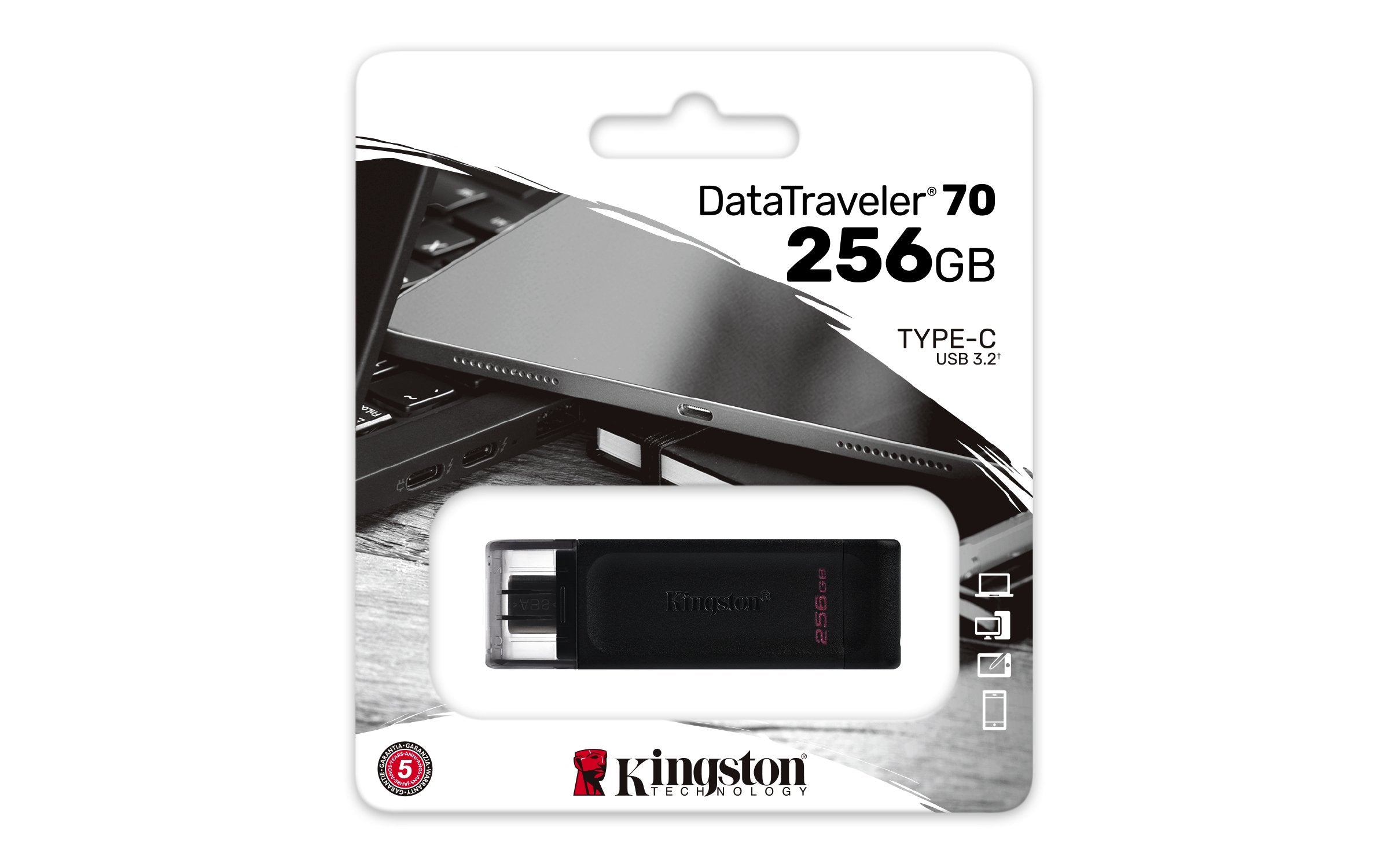 Pendrive Kingston Dt70 256gb Usb-C 3.0 Dt70/256gb