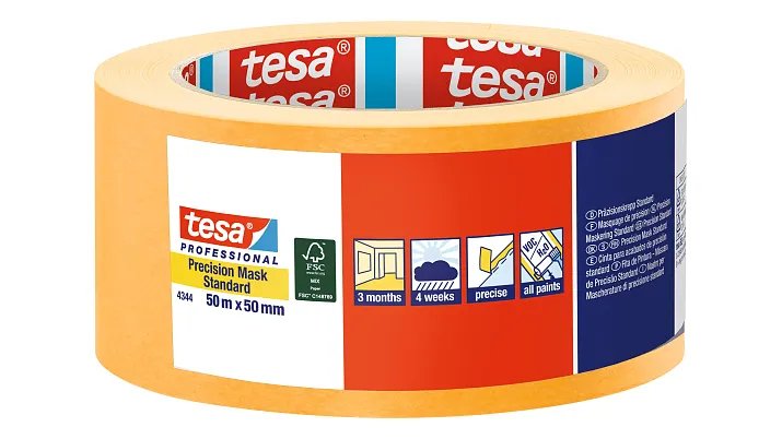 Tesa Masking Tape 50m X 50mm Stand.Prec. Yellow 04344